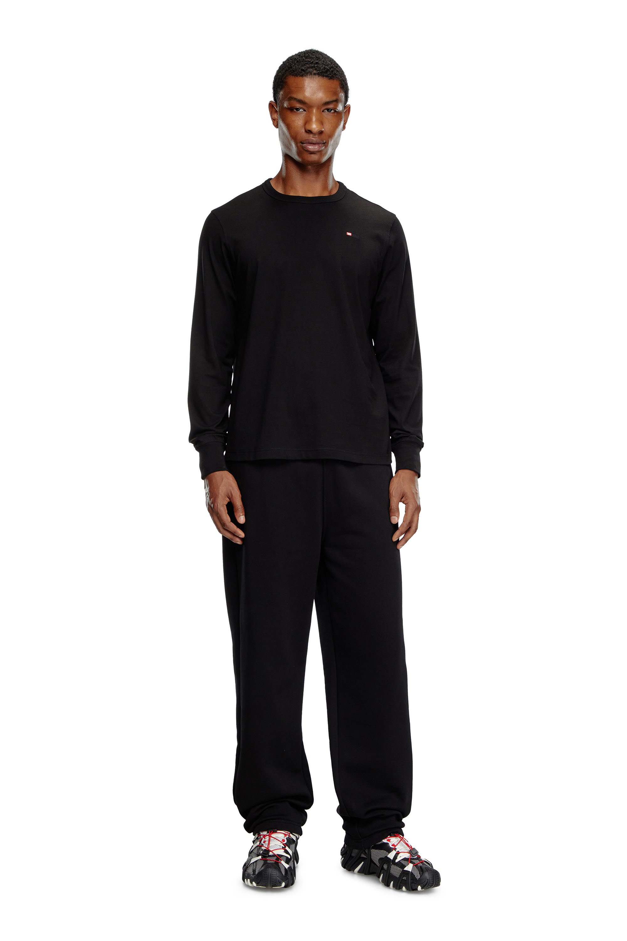 Diesel - T-ADJUST-LS-MICRODIV, Unisex's Long-sleeve T-shirt with micro logo in ブラック - 1