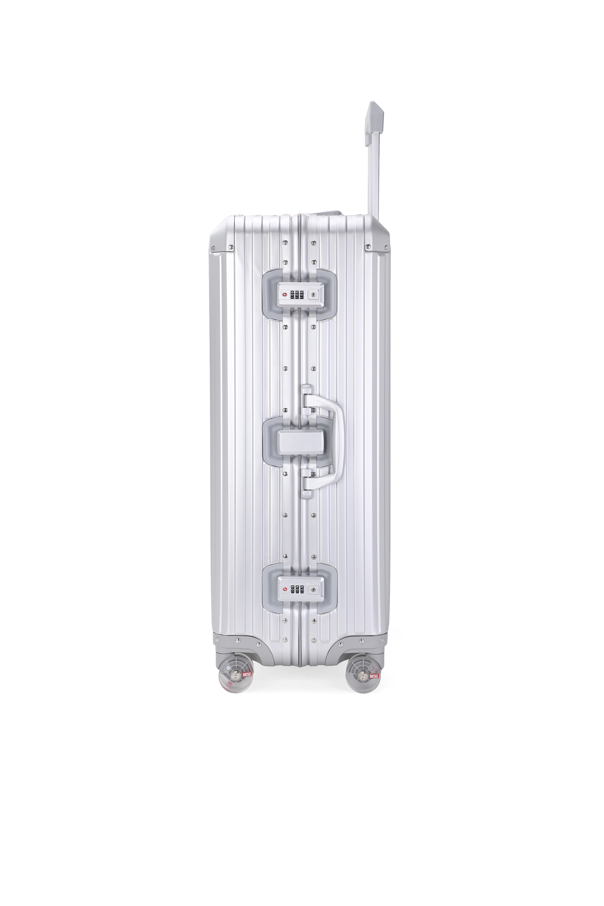 Diesel - DIESEL ALUMINUM TROLLEY- DSL002, Unisex's Aluminum suitcase size L in シルバー - 3