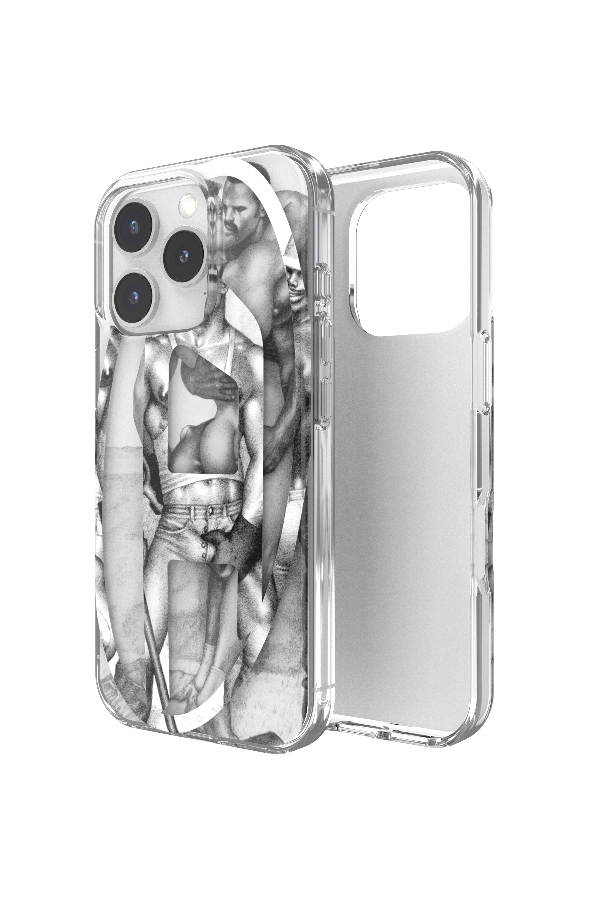Diesel - 60388 DIESEL TOM OF FINLAND AOP CASE, Unisex's ToFF Case iPhone 16 Pro in グレー - 1