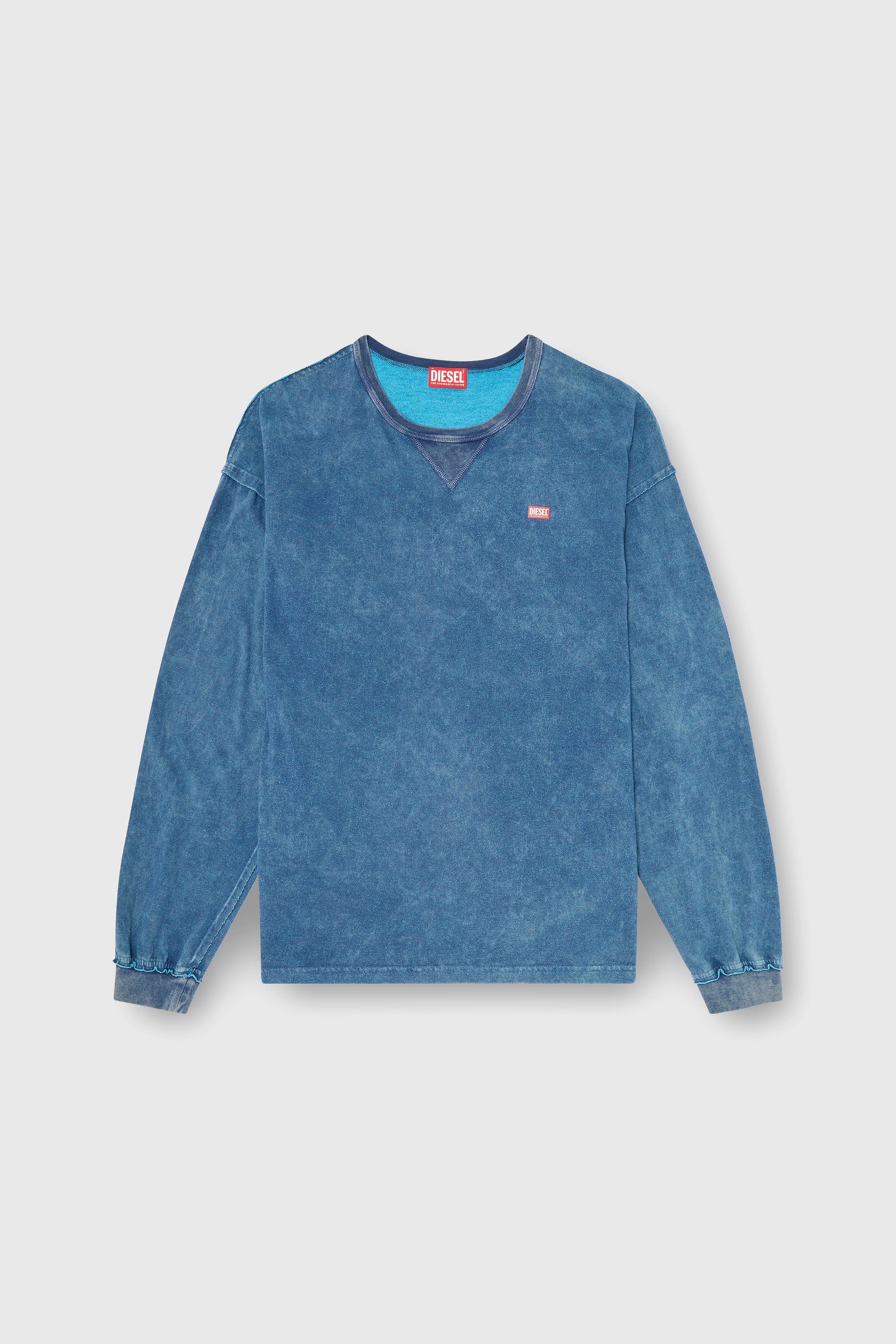 Diesel - T-BOXT-LS-RAW, Male's 長袖Tシャツ in ミディアムブルー - 2