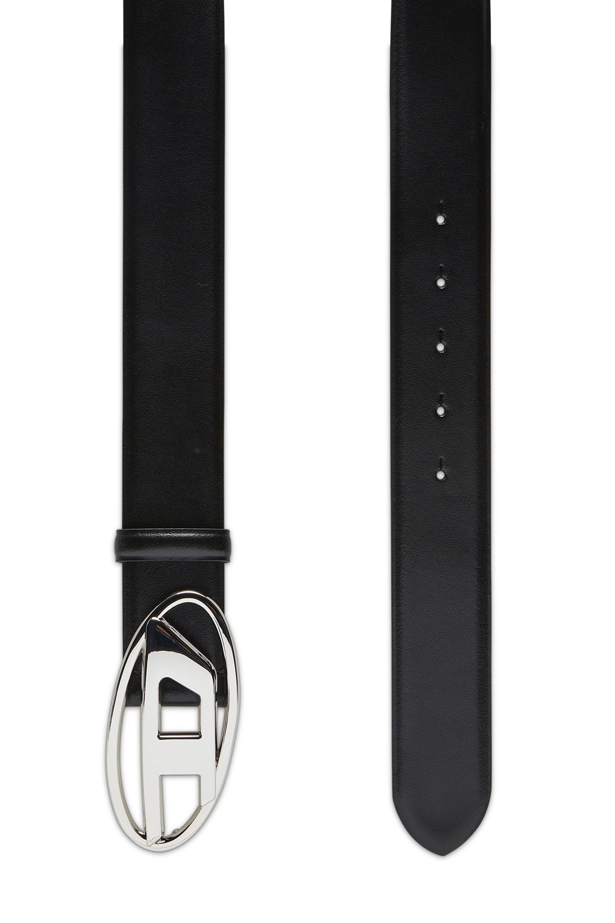 Diesel - B-1DR, Male's Leather belt with Oval D buckle in ブラック - 3