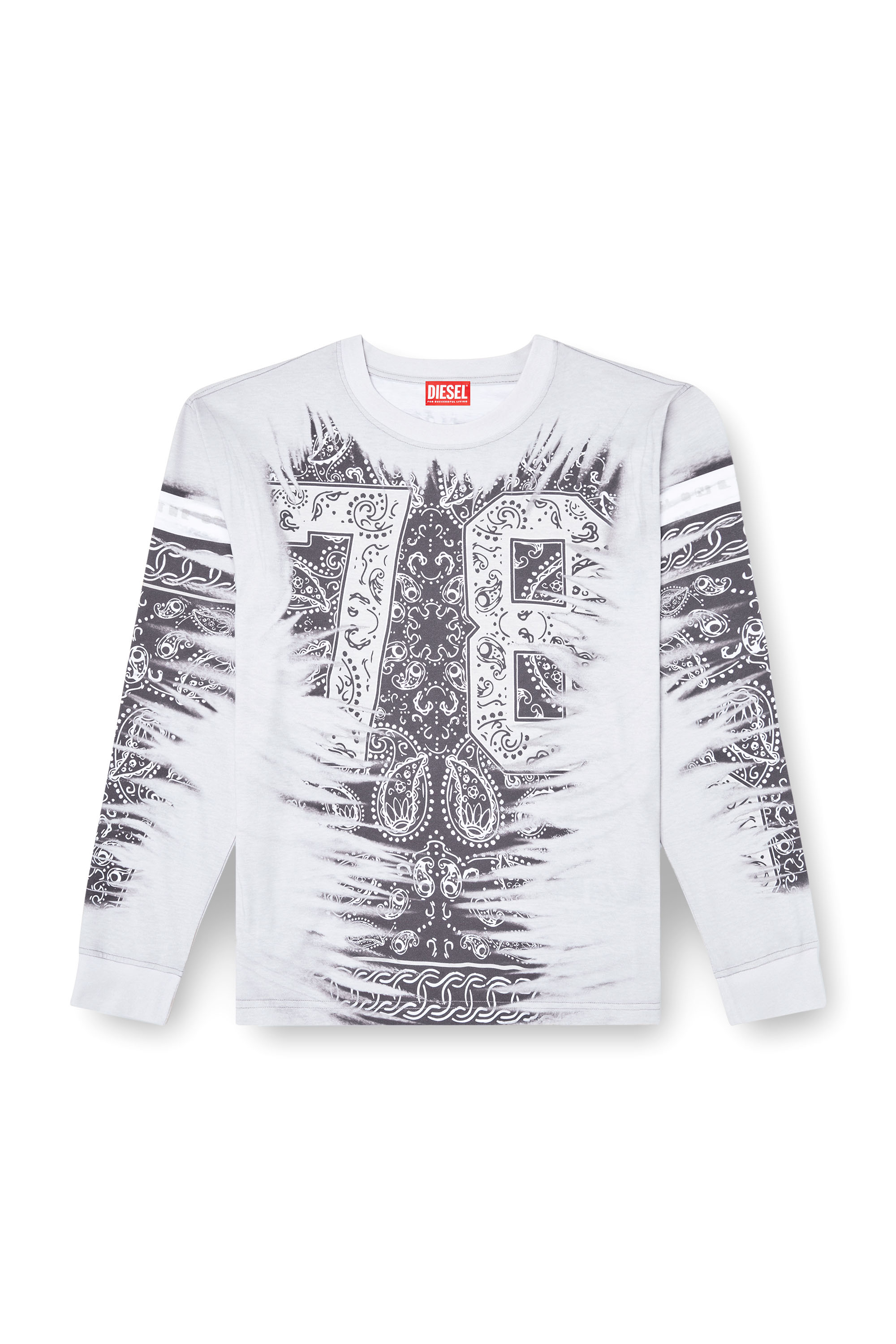 Diesel - T-NORM-LS-R1, Male's Long-sleeve T-shirt with 78 print in ブラック/ホワイト - 2