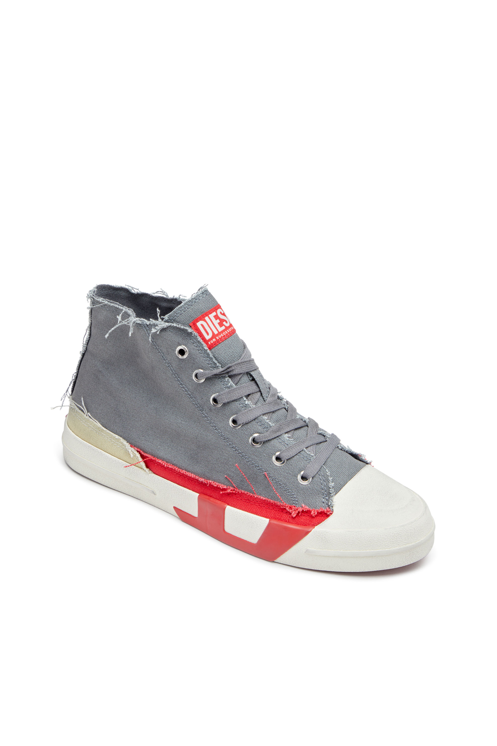 Diesel - S-D-VERSE MID, Male's ミッドカットスニーカー in グレー/レッド - 6