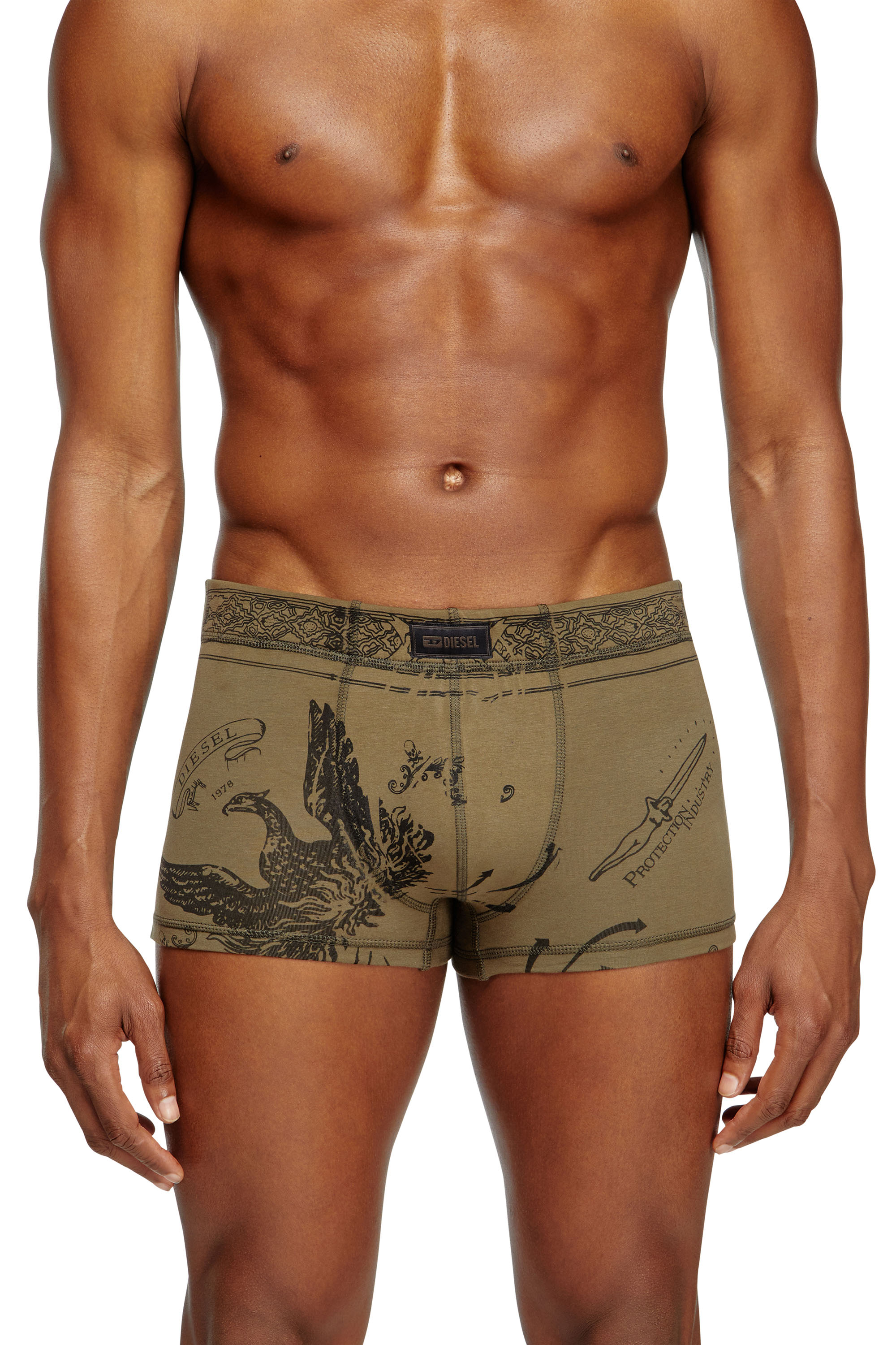 Diesel - DAMIEN-UTLT, Male's Boxer briefs with Phoenix print in ミリタリーグリーン - 2