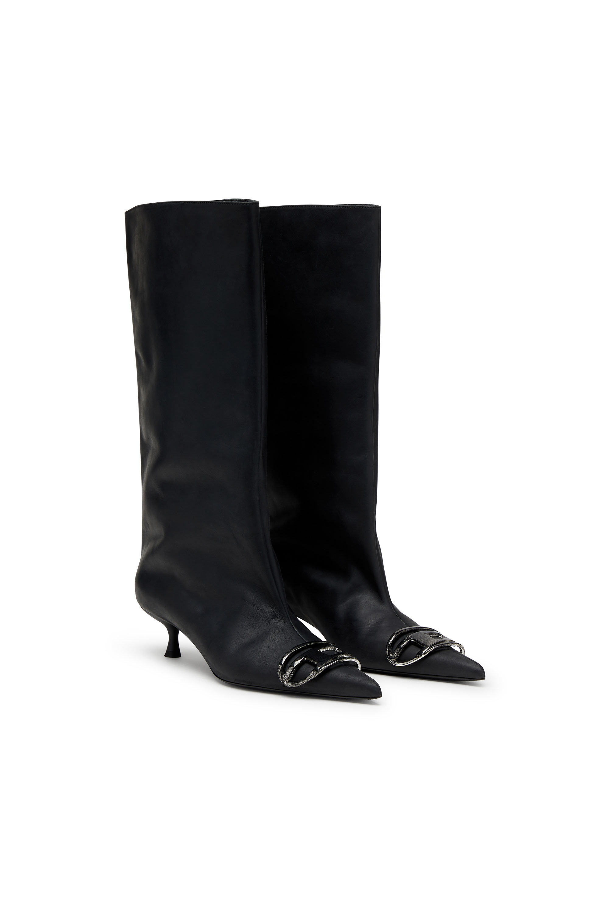 Diesel - D-VENUS 40 KB TUBE, Female's D-Venus-Knee-high boots in oiled leather in ブラック - 2