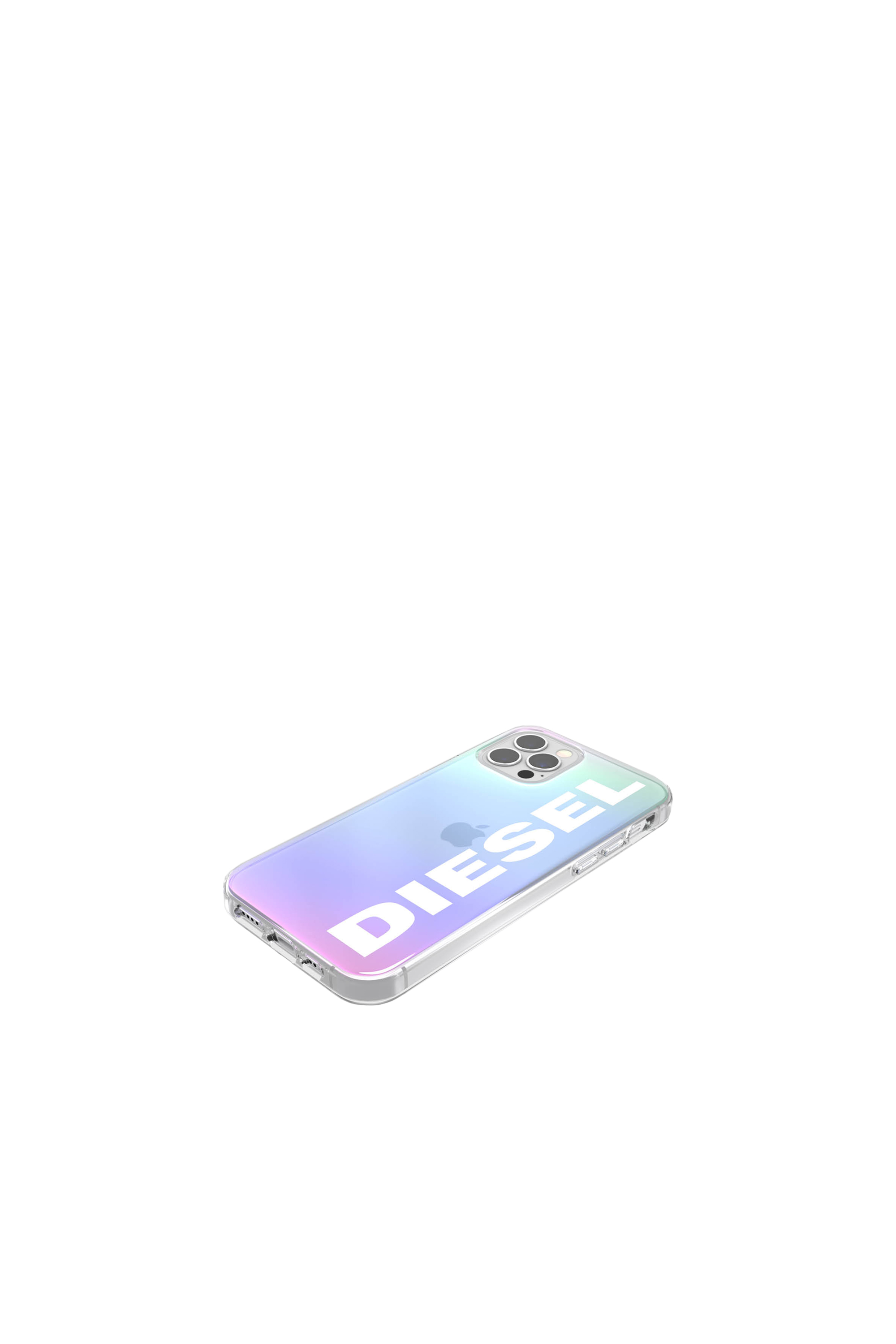 Diesel - 43527 STANDARD CASE, Unisex's Holographic TPU case with white logo for iPhone 12/12 Pro in ホワイト - 4