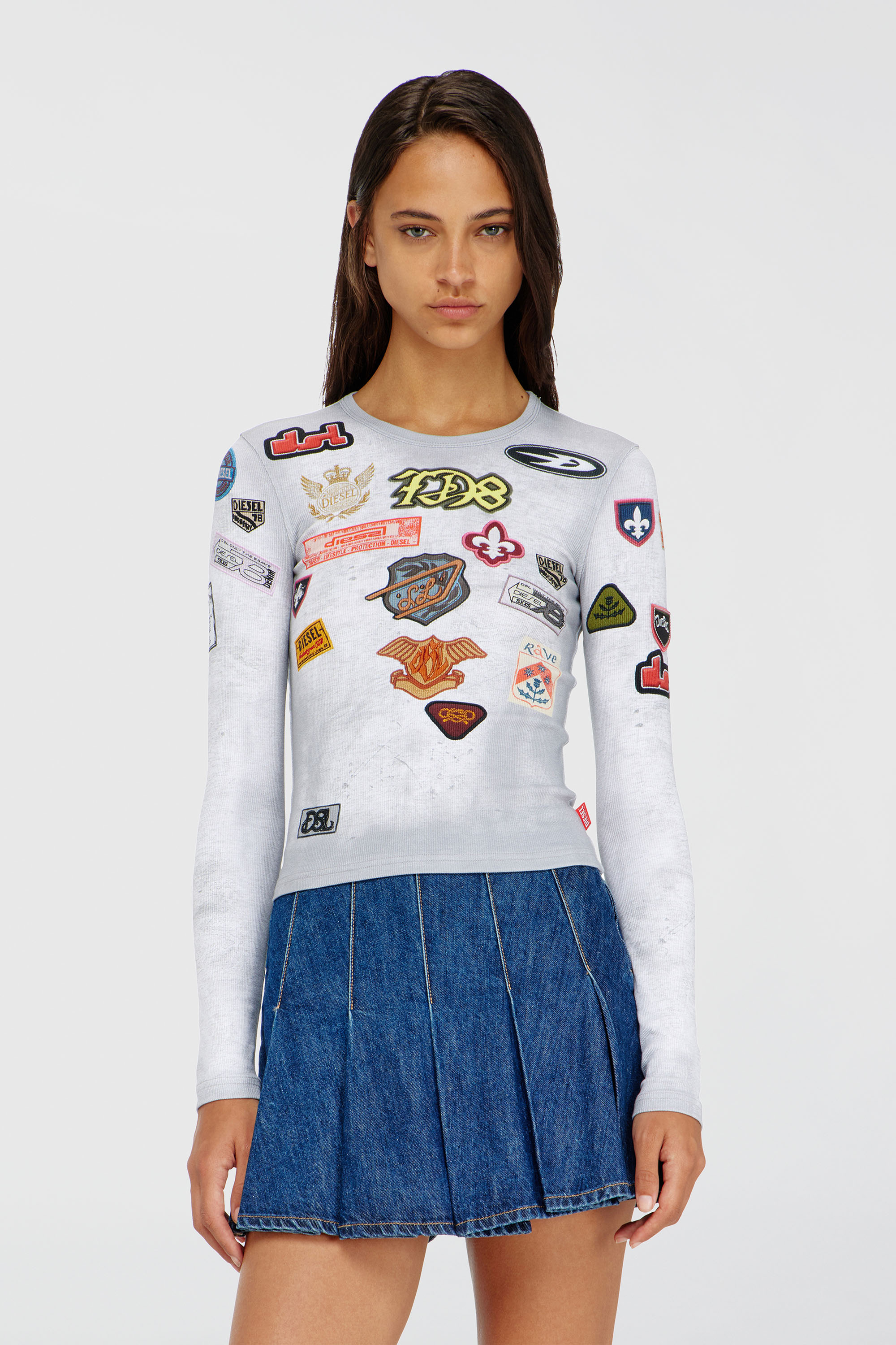 Diesel - T-ELE-LONGSLEEVE, Female's 長袖Tシャツ in ホワイト - 3
