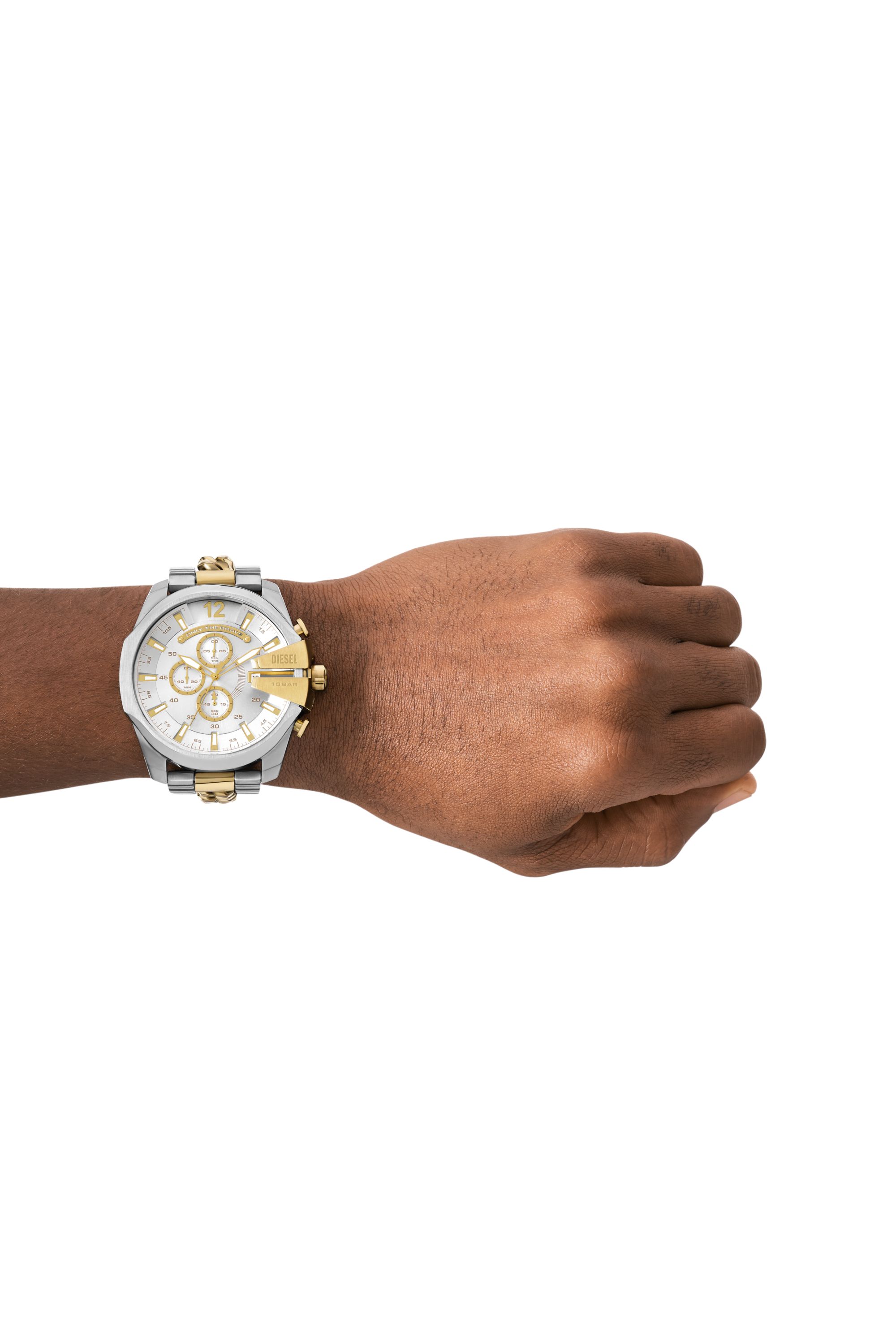 Diesel - DZ4672 WATCH, Male's Mega Chief Two-Tone Stainless Steel Watch in シルバー/ゴールド - 4