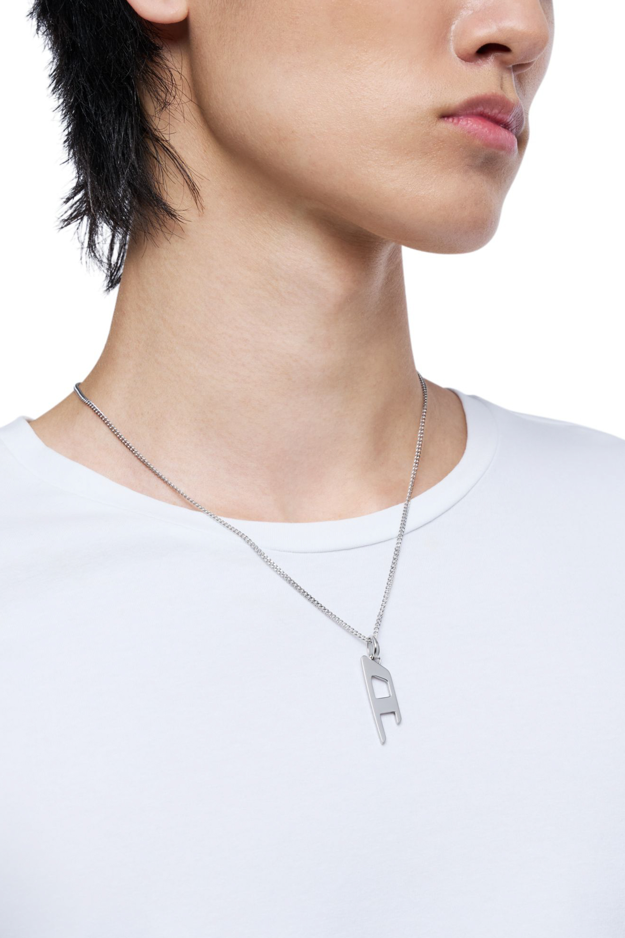 Diesel - DX1625040 JEWELLERY, Unisex's Stainless steel d logo pendant necklace in シルバー - 4