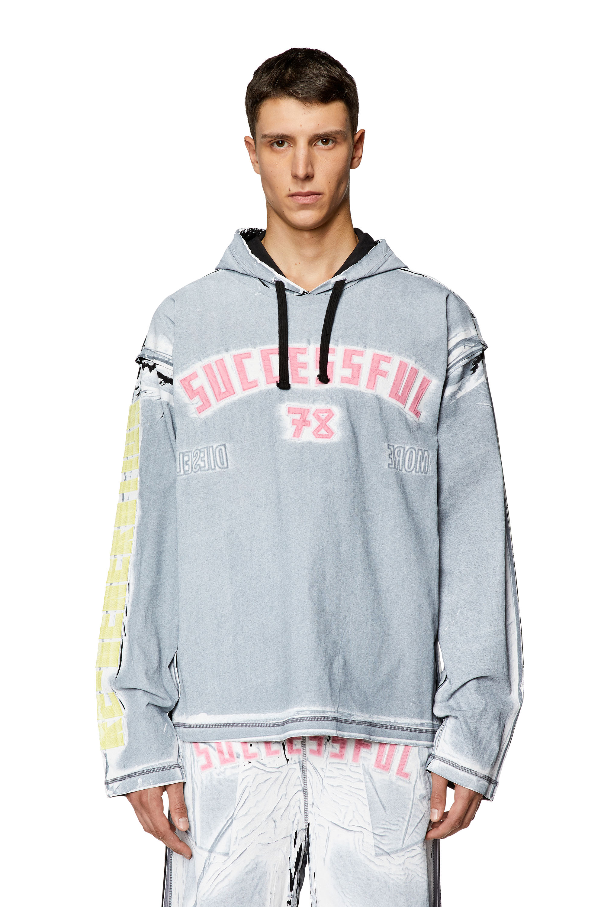 Diesel - T-NABEL-HOOD-LS, ブラック/ブルー - Image 3