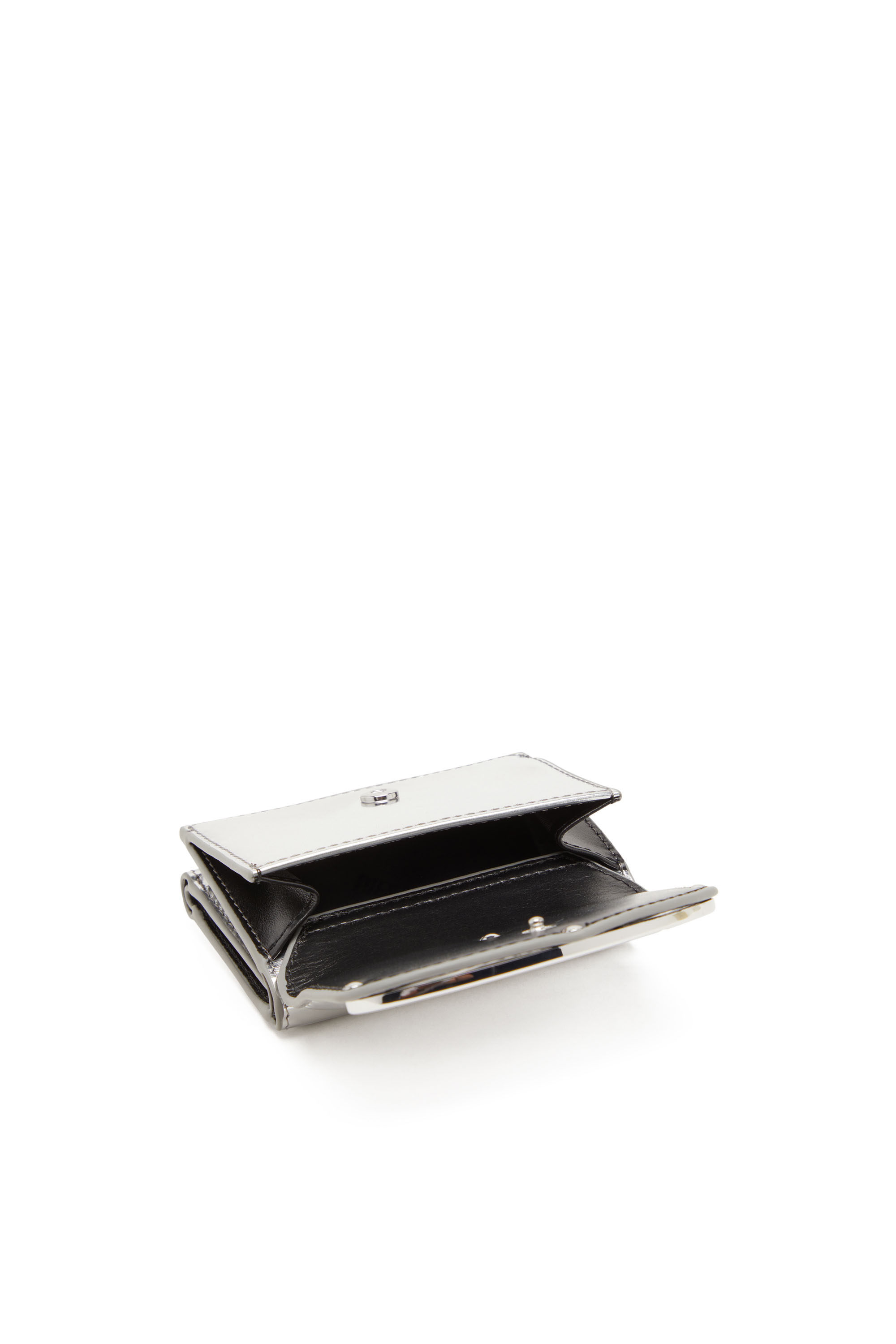 Diesel - 1DR TRI FOLD COIN XS II, Female's Tri-fold wallet in mirrored leather in シルバー - 4