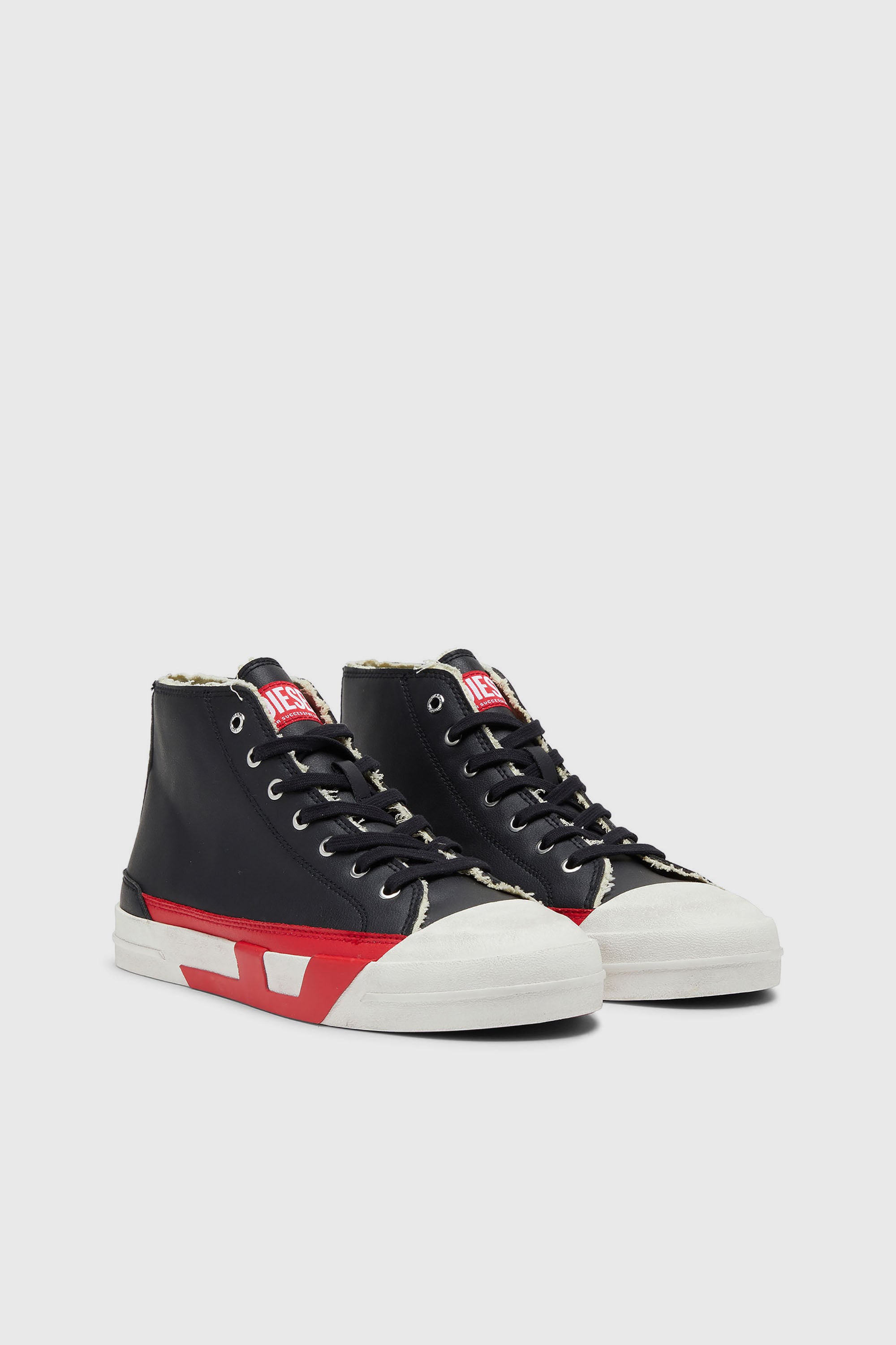 Diesel - S-D-VERSE MID II, Male's ミッドカットスニーカー in ブラック/レッド - 2