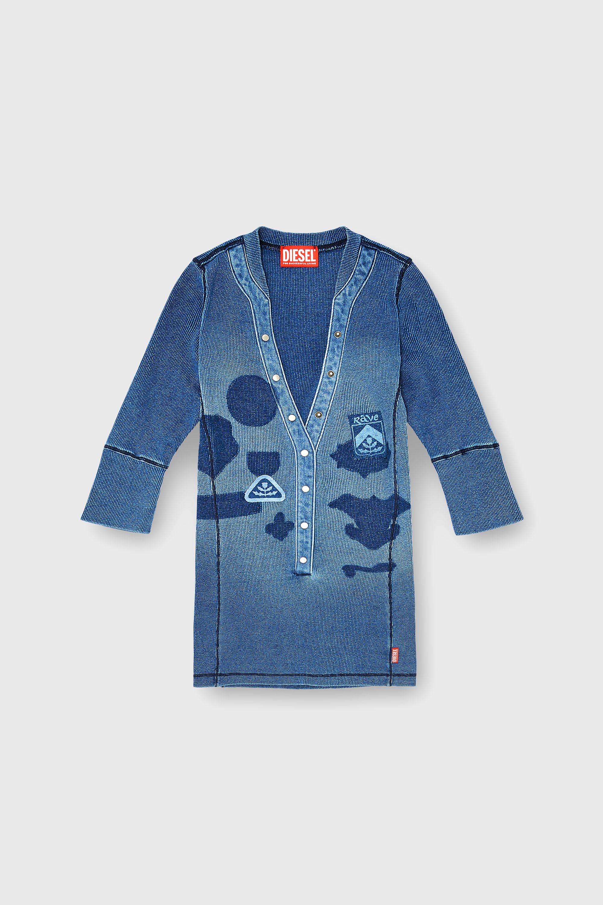 Diesel - T-EREME, Female's 七分袖トップ in ミディアムブルー - 2