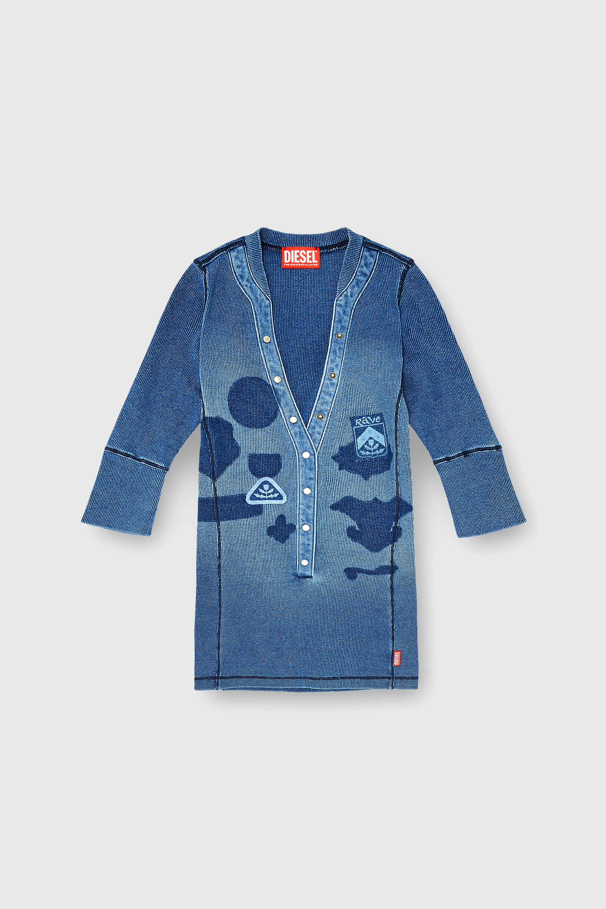 Diesel - T-EREME, Female's 七分袖トップ in ミディアムブルー - 2