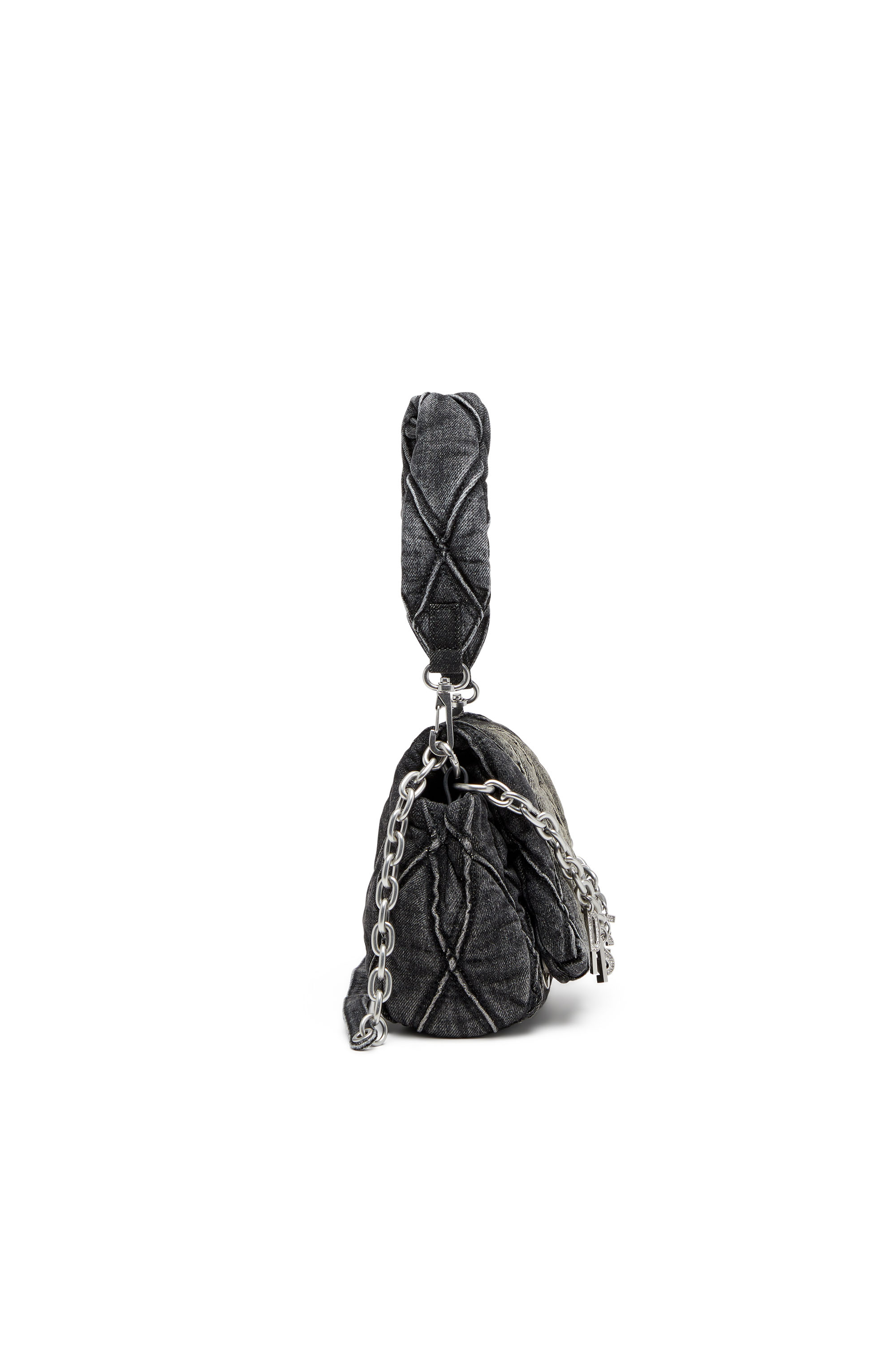 Diesel - CHARM-D SHOULDER S, Female's Charm-D S-Small shoulder bag in quilted denim in ブラック - 3