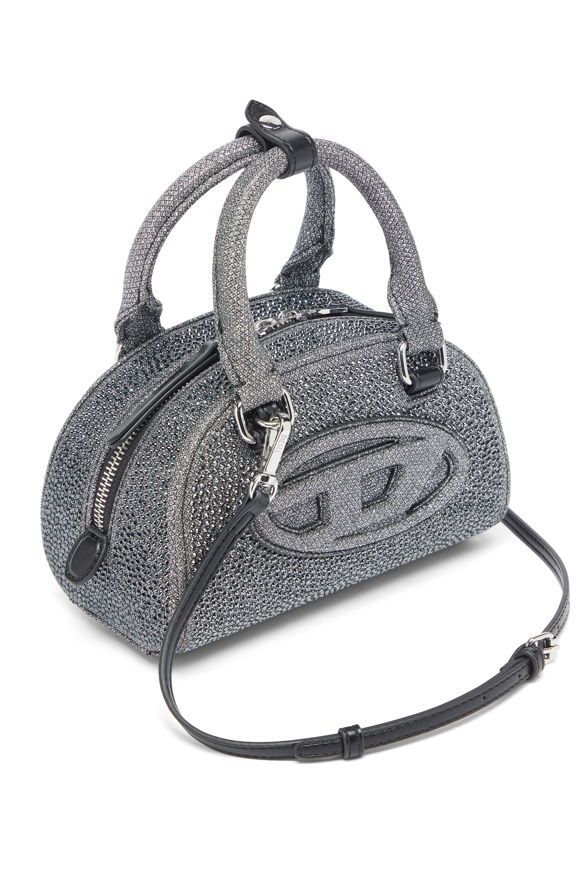 Diesel - 1DR DOME CROSSBODY, Female's クロスボディバッグ in ブラック/シルバー - 5