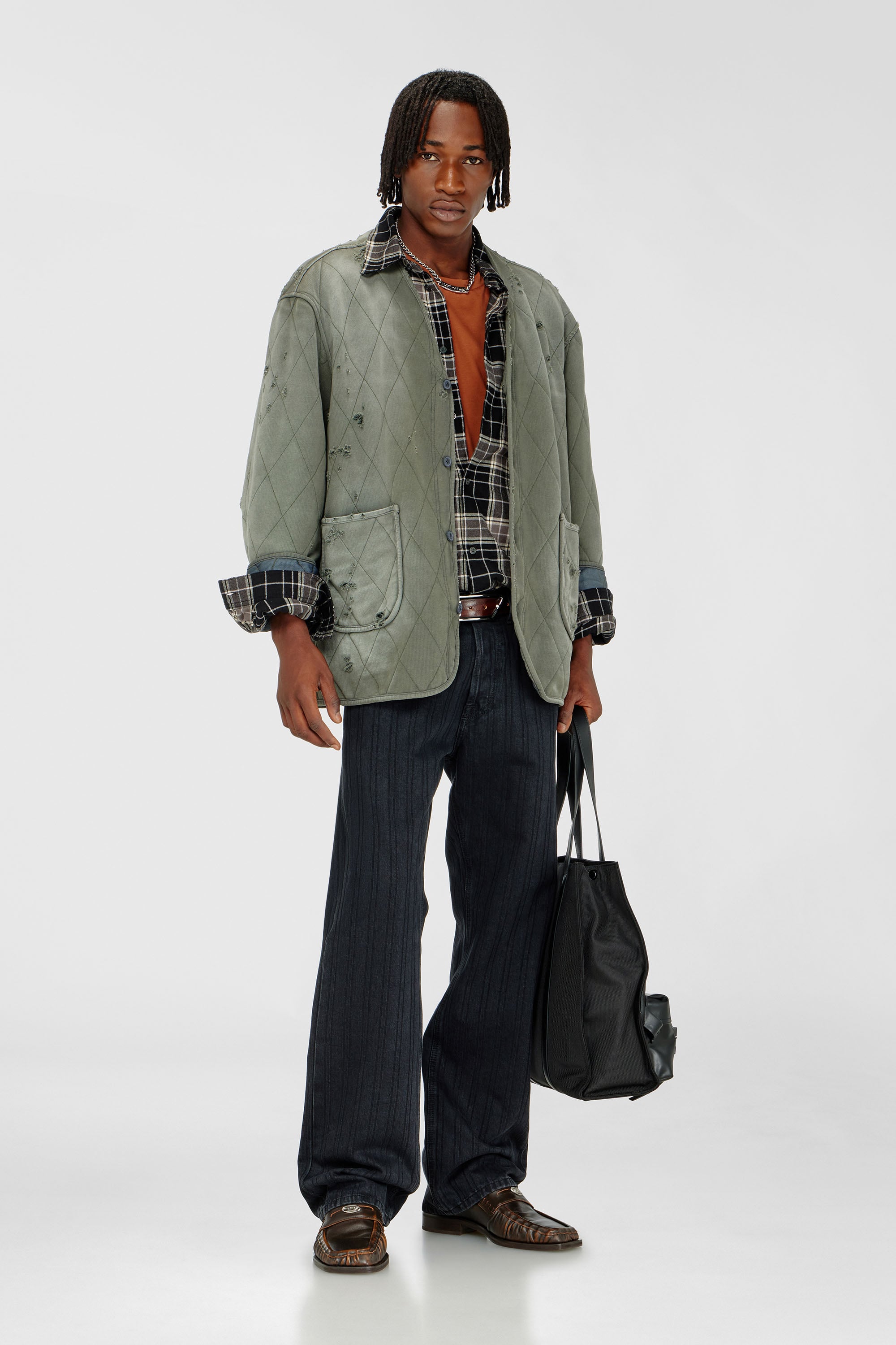Diesel - Male's Relaxed Jeans 1980 D-Eeper 09Q12, ブラック/ダークグレー - 1