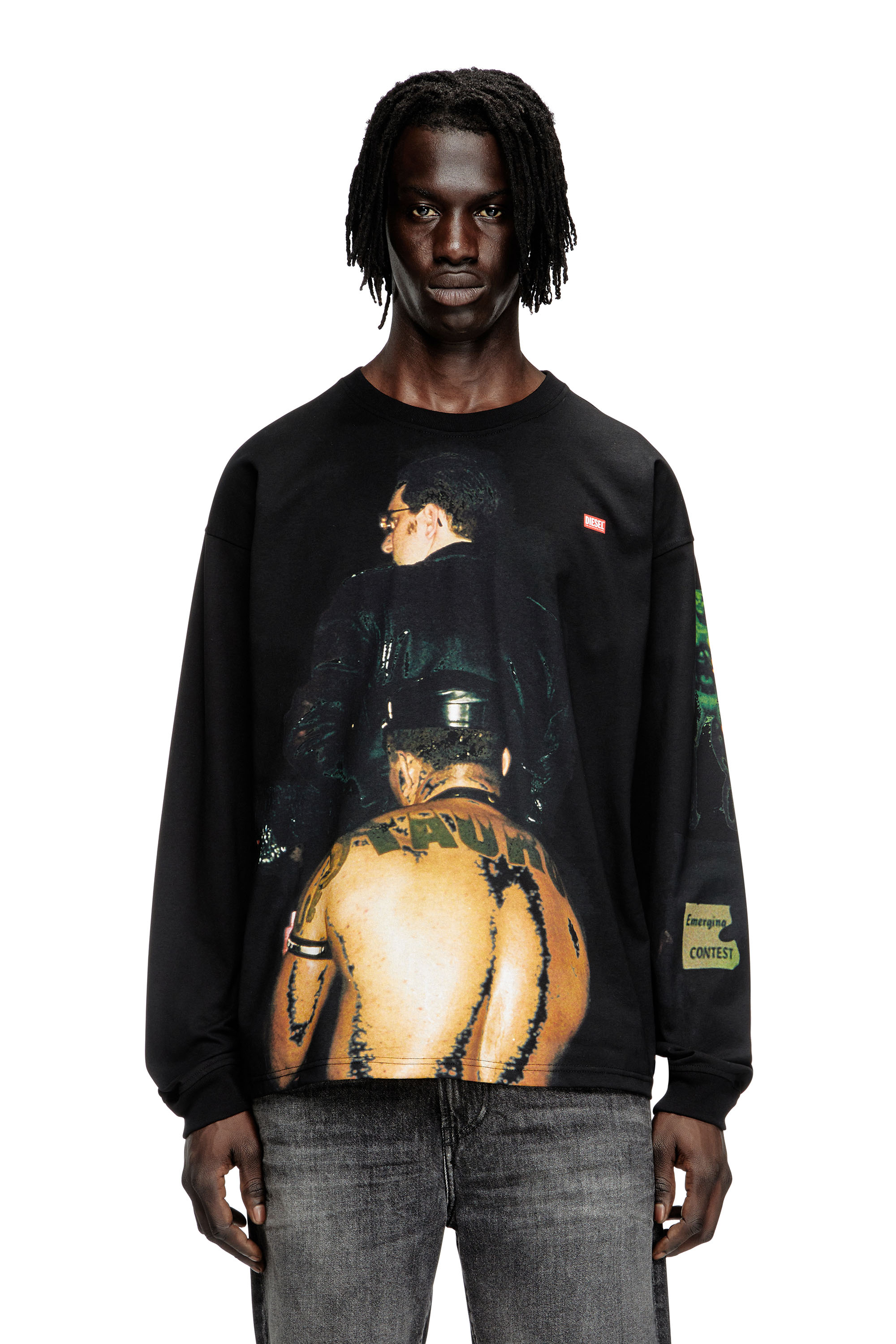 Diesel - PR-T-BOXT-LS-TOM25-1, Unisex's Long-sleeve T-shirt with graphic print in ブラック - 3