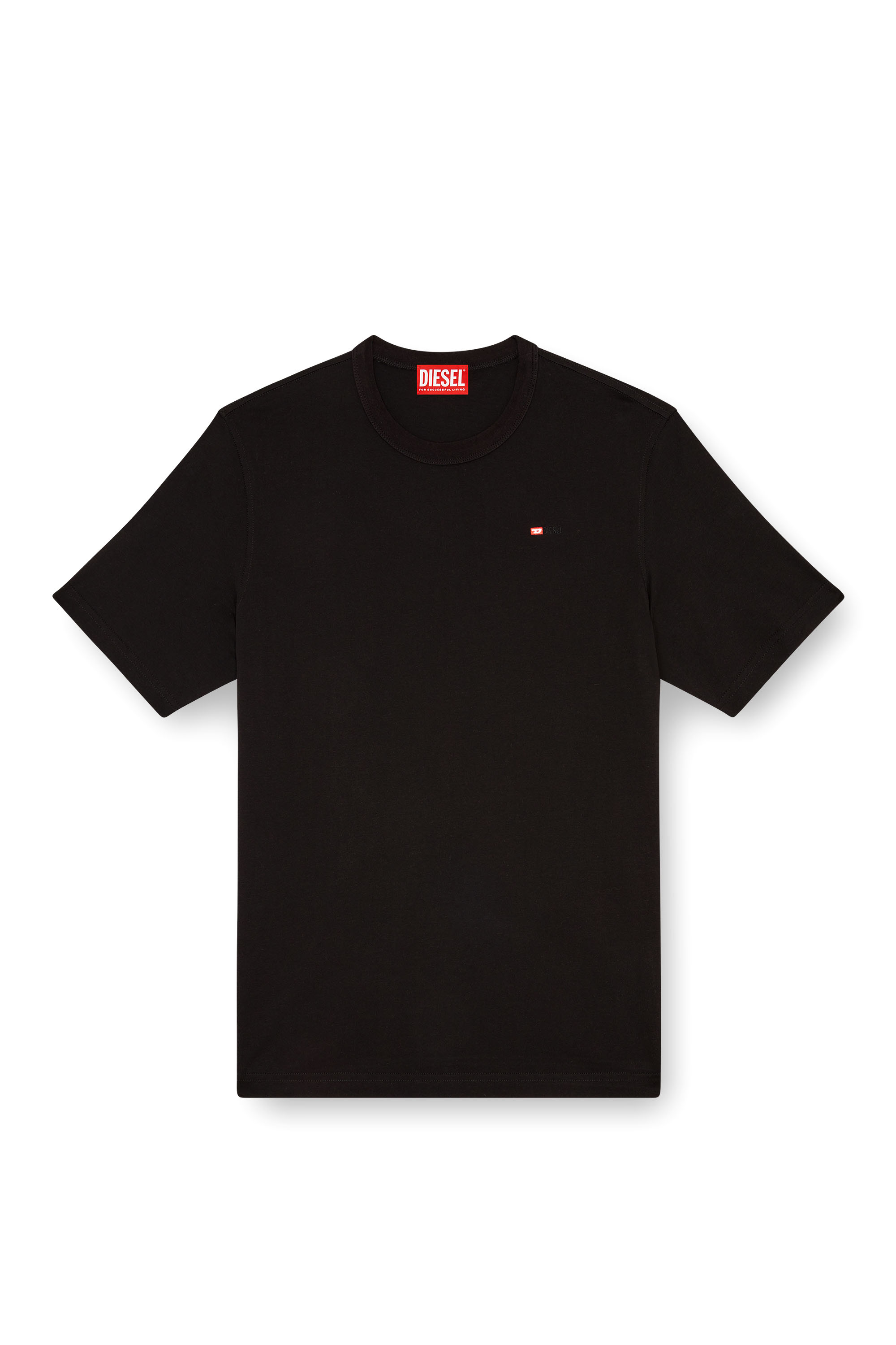 Diesel - T-ADJUST-MICRODIV, Unisex's T-shirt with micro-embroidered logo in ブラック - 3