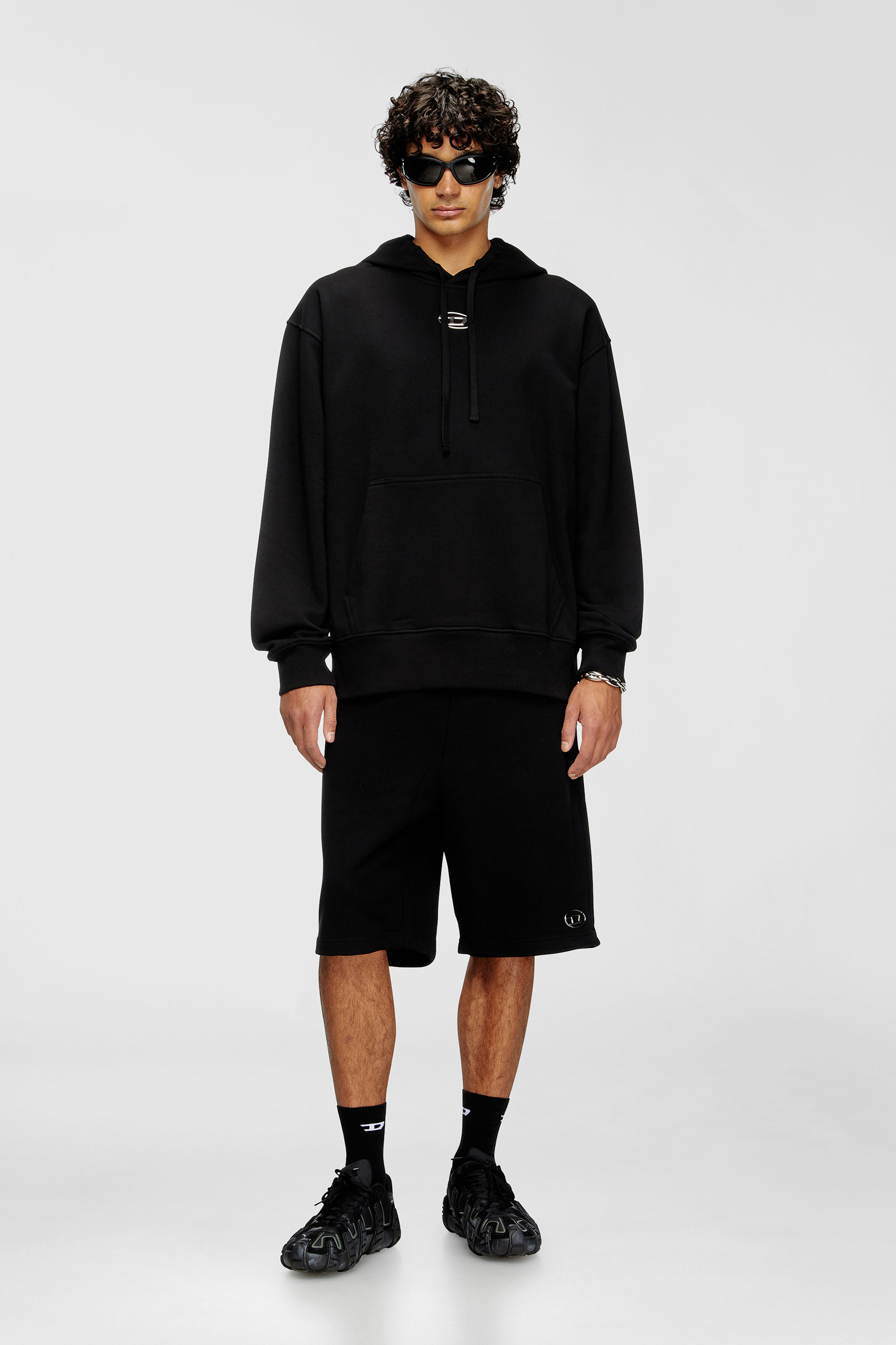 Diesel - S-MACS-HOOD-OD, Male's プルオーバーパーカー in ブラック - 1