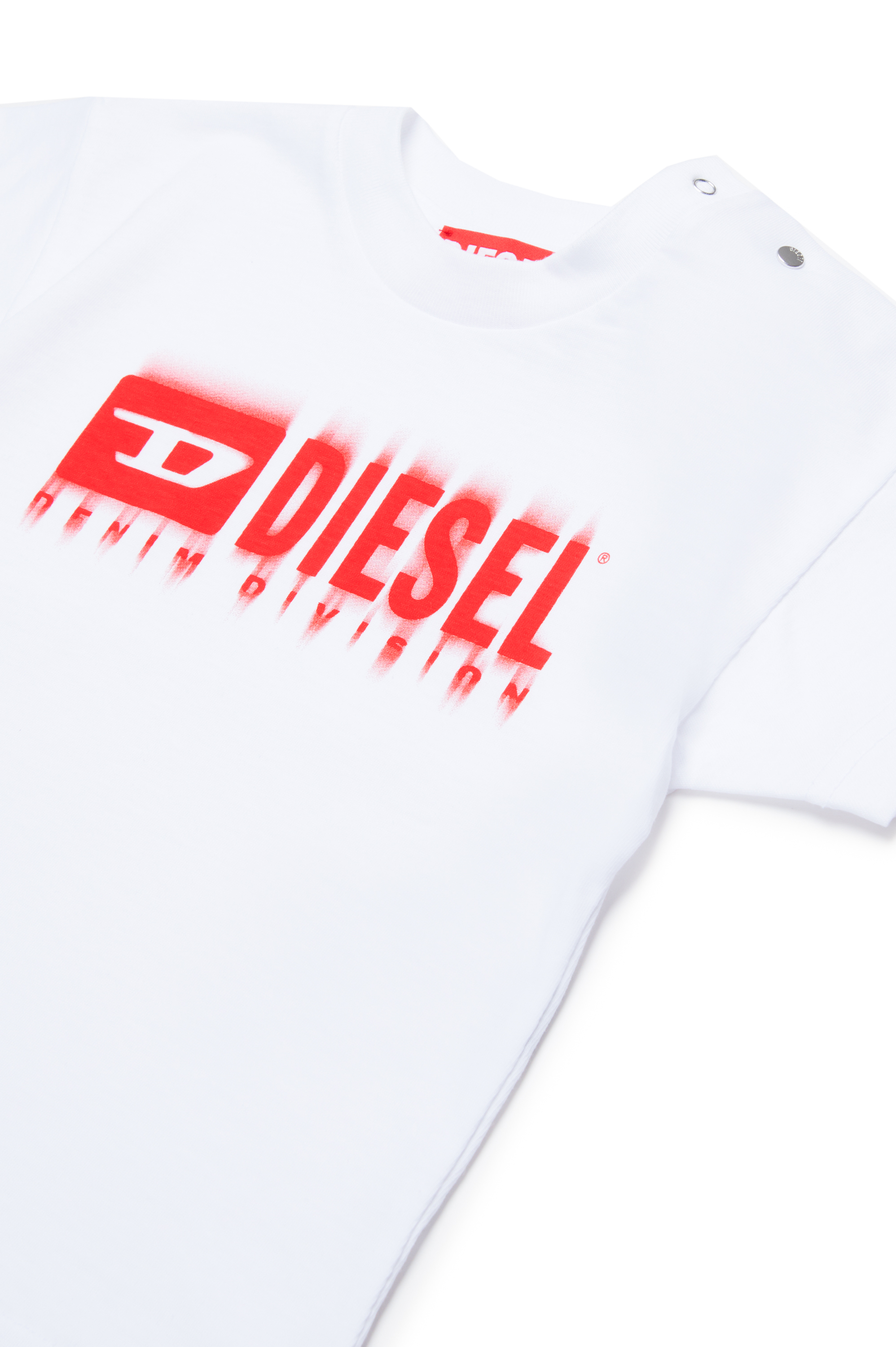 Diesel - TDIEGORL6MAB, Unisex's T-shirt with smudged logo in ホワイト - 3