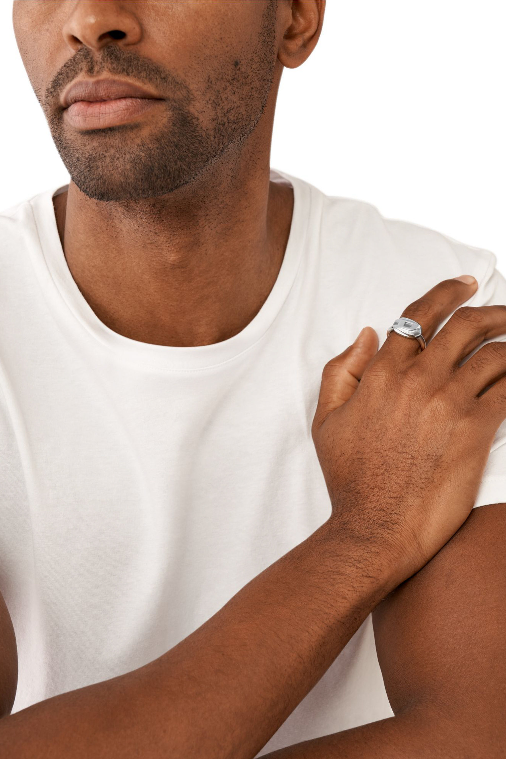Diesel - DX1485, Male's Stainless steel signet ring in シルバー - 3