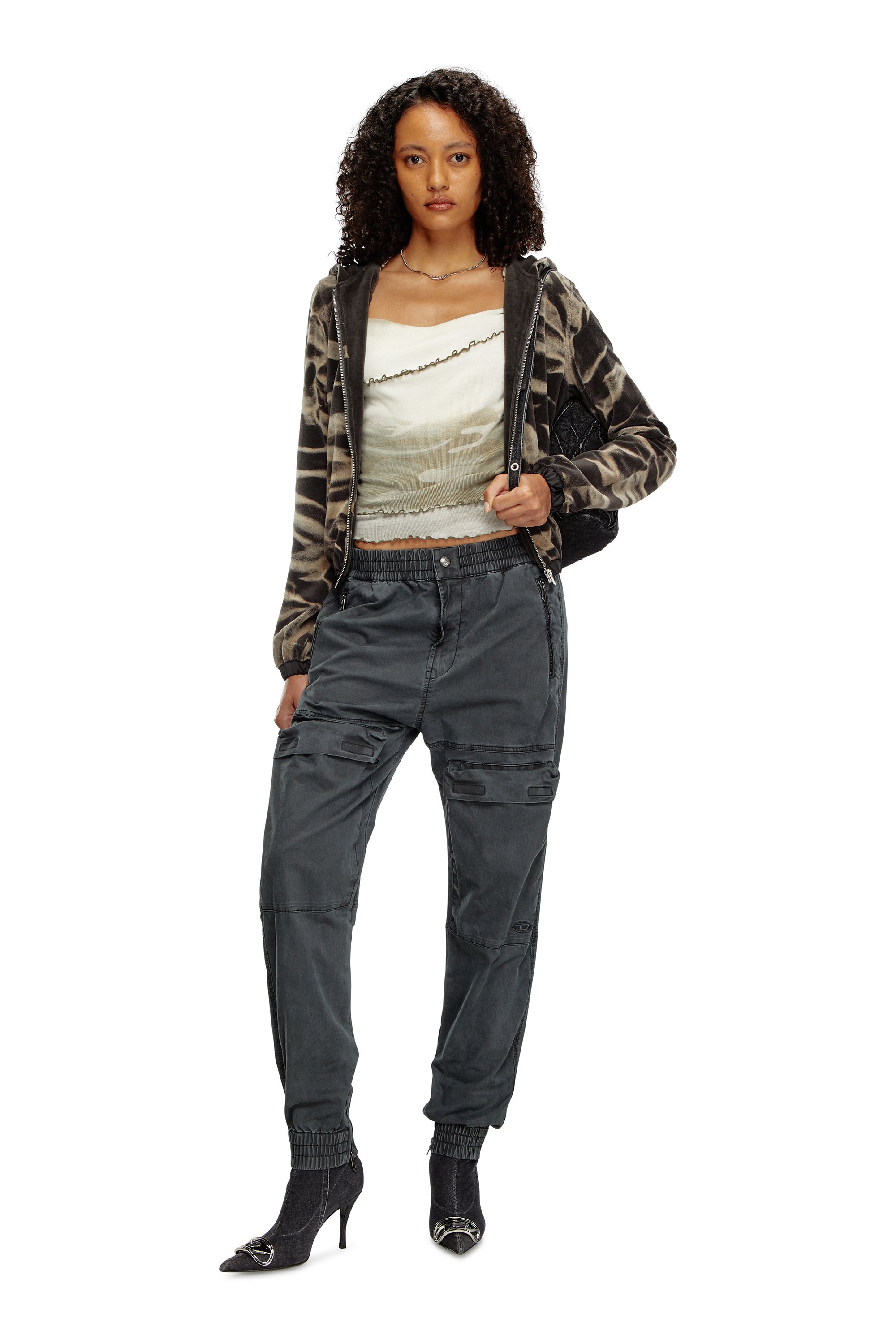 Diesel - CHARM-D BACKPACK S, Female's Charm-D S-Backpack in Argyle quilted denim in ブラック - 1