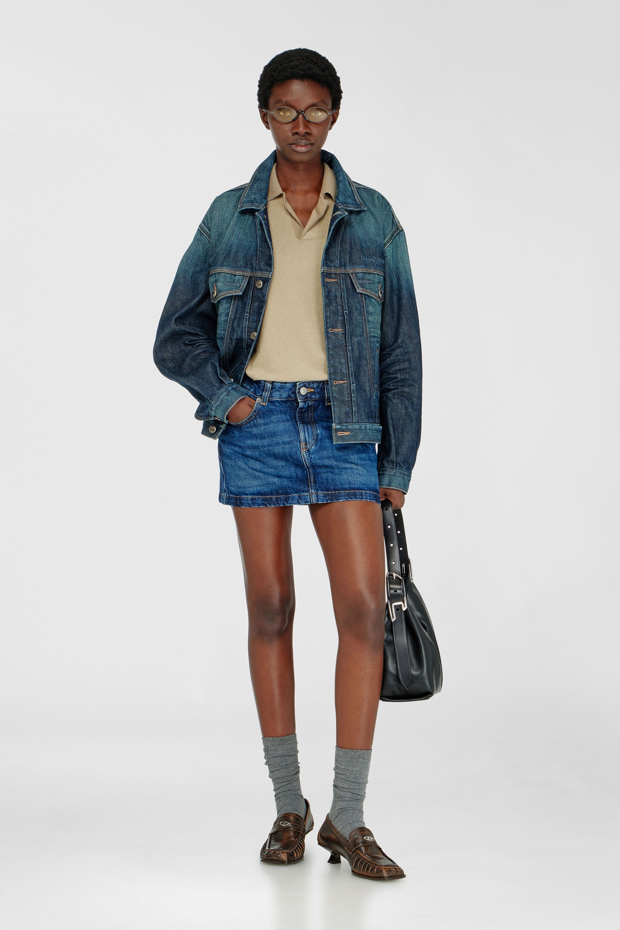 Diesel - DE-RON, Female's Miniskirt in denim in ダークブルー - 1