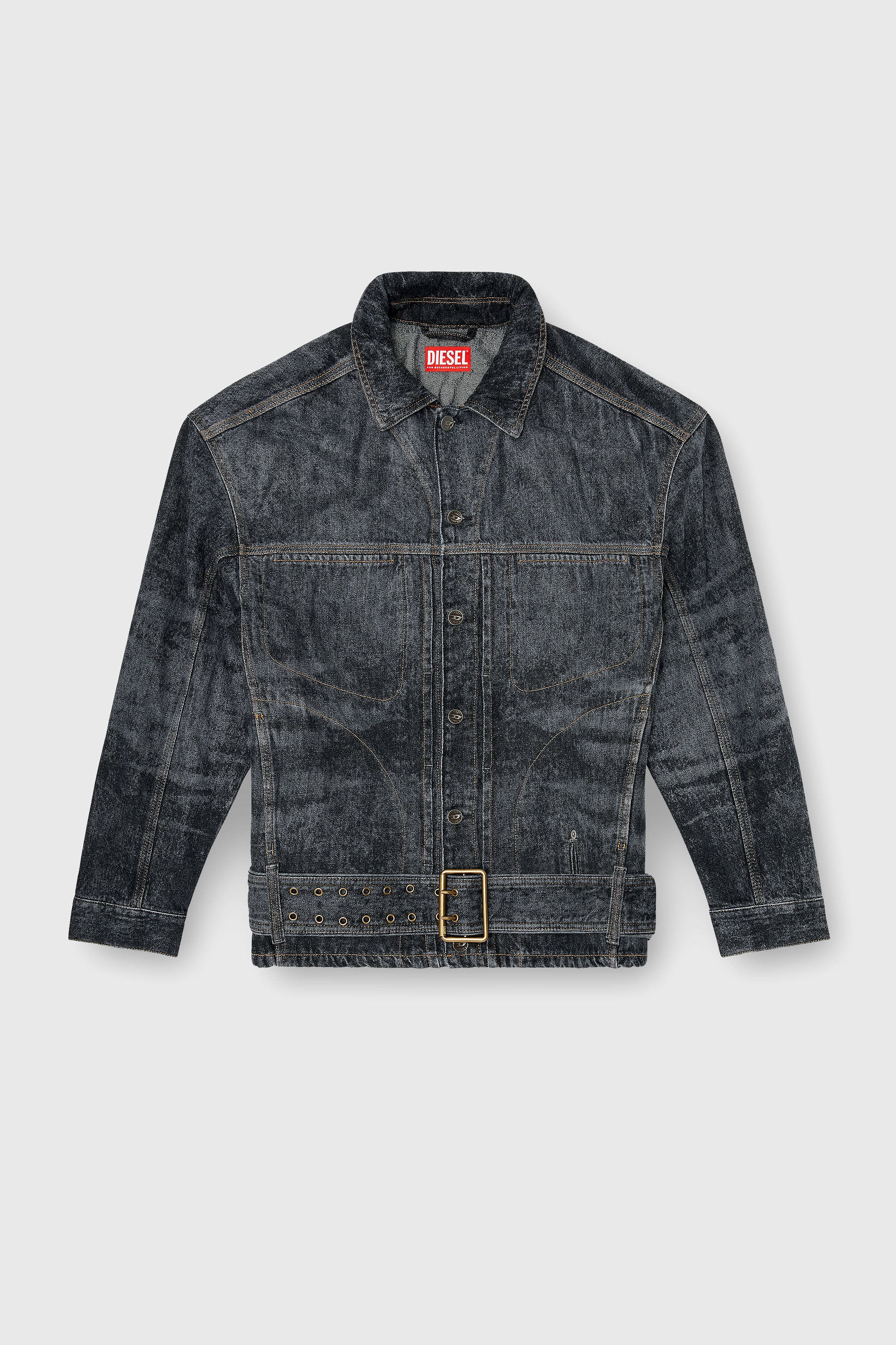 Diesel - D-VALERO-S, Male's デニムジャケット in ダークグレー - 2