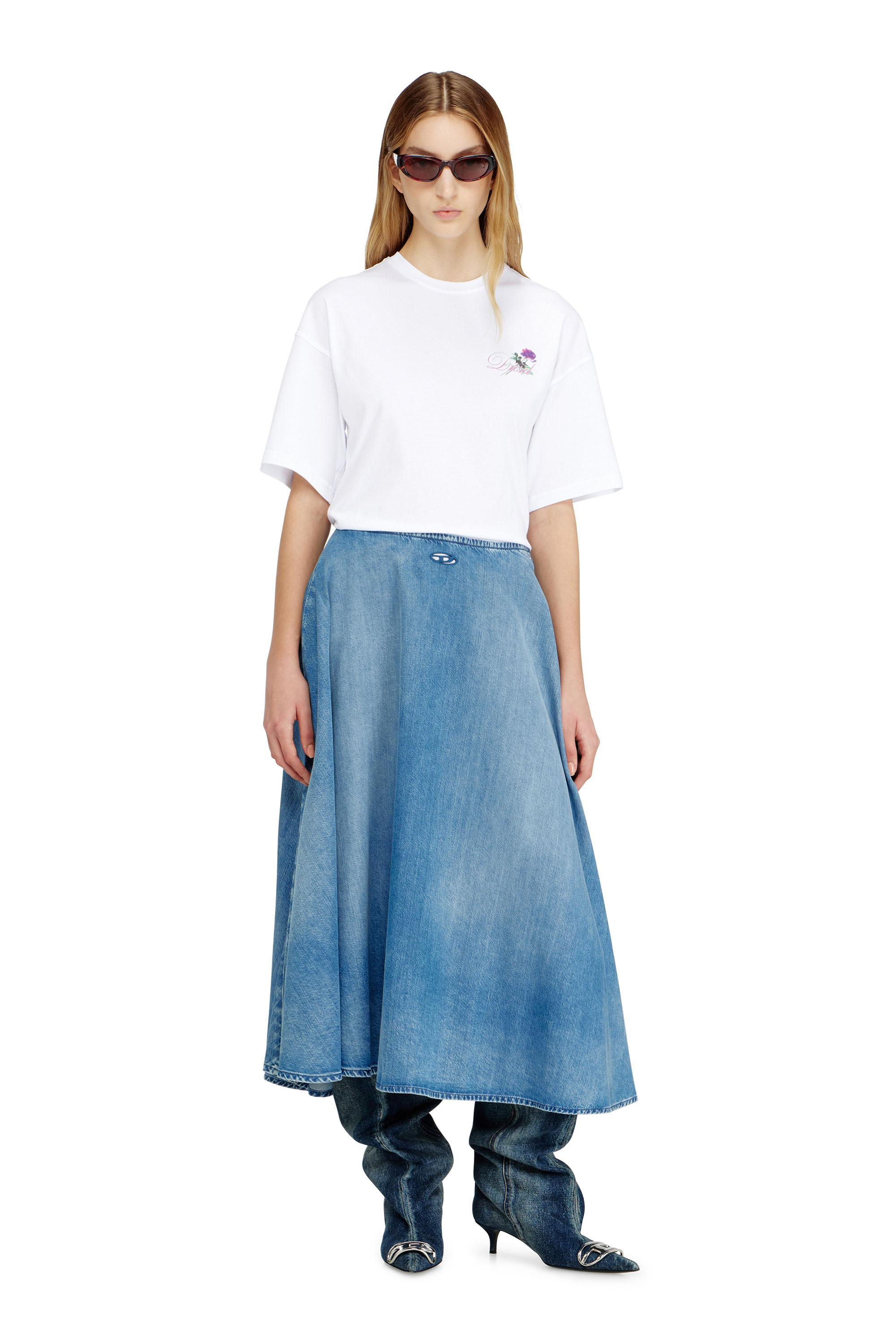 Diesel - T-CROPYN, Female's Jersey T-shirt with embroidery in null - 2