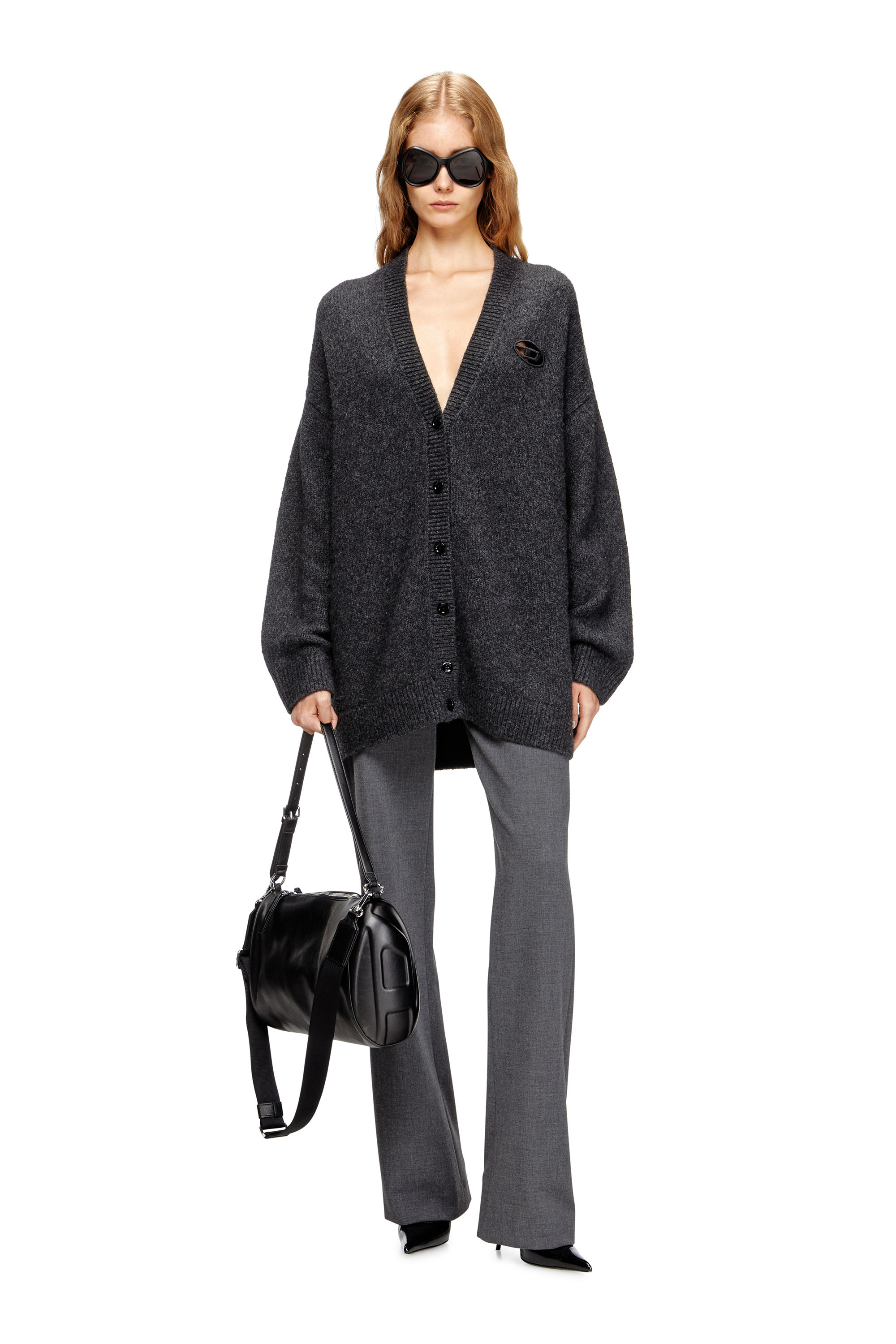 Diesel - M-AREELA, Female's カーディガン in ブラック/グレー - 2