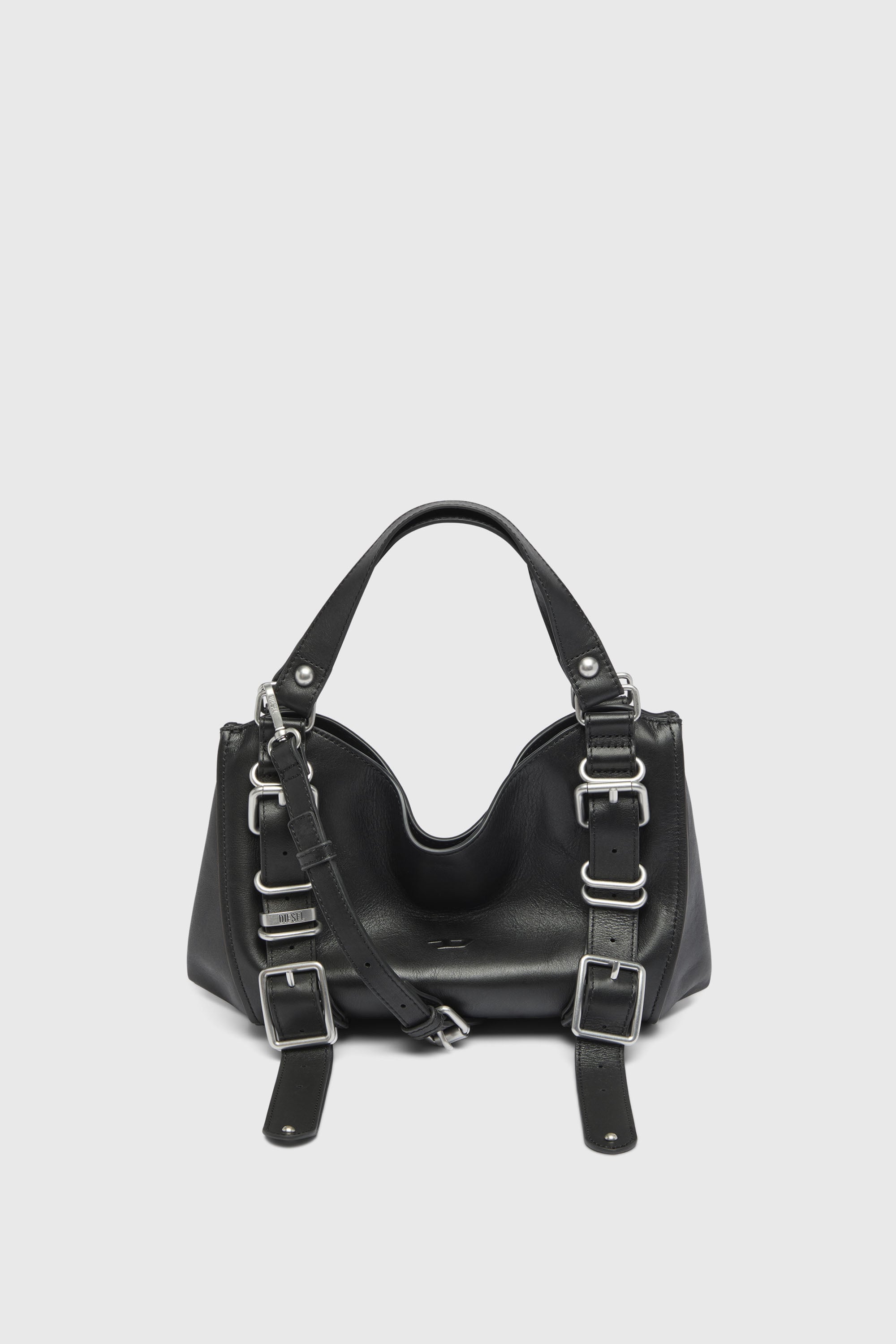 Diesel - D-ONE TOPHANDLE S, Female's D-One-Small top-handle bag in treated leather in ブラック - 2