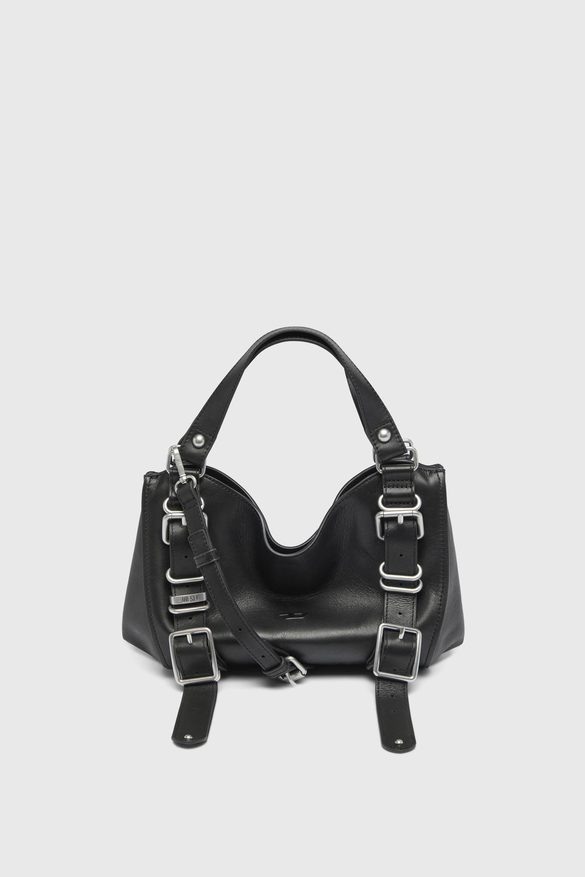 Diesel - D-ONE TOPHANDLE S, Female's D-One-Small top-handle bag in treated leather in ブラック - 2