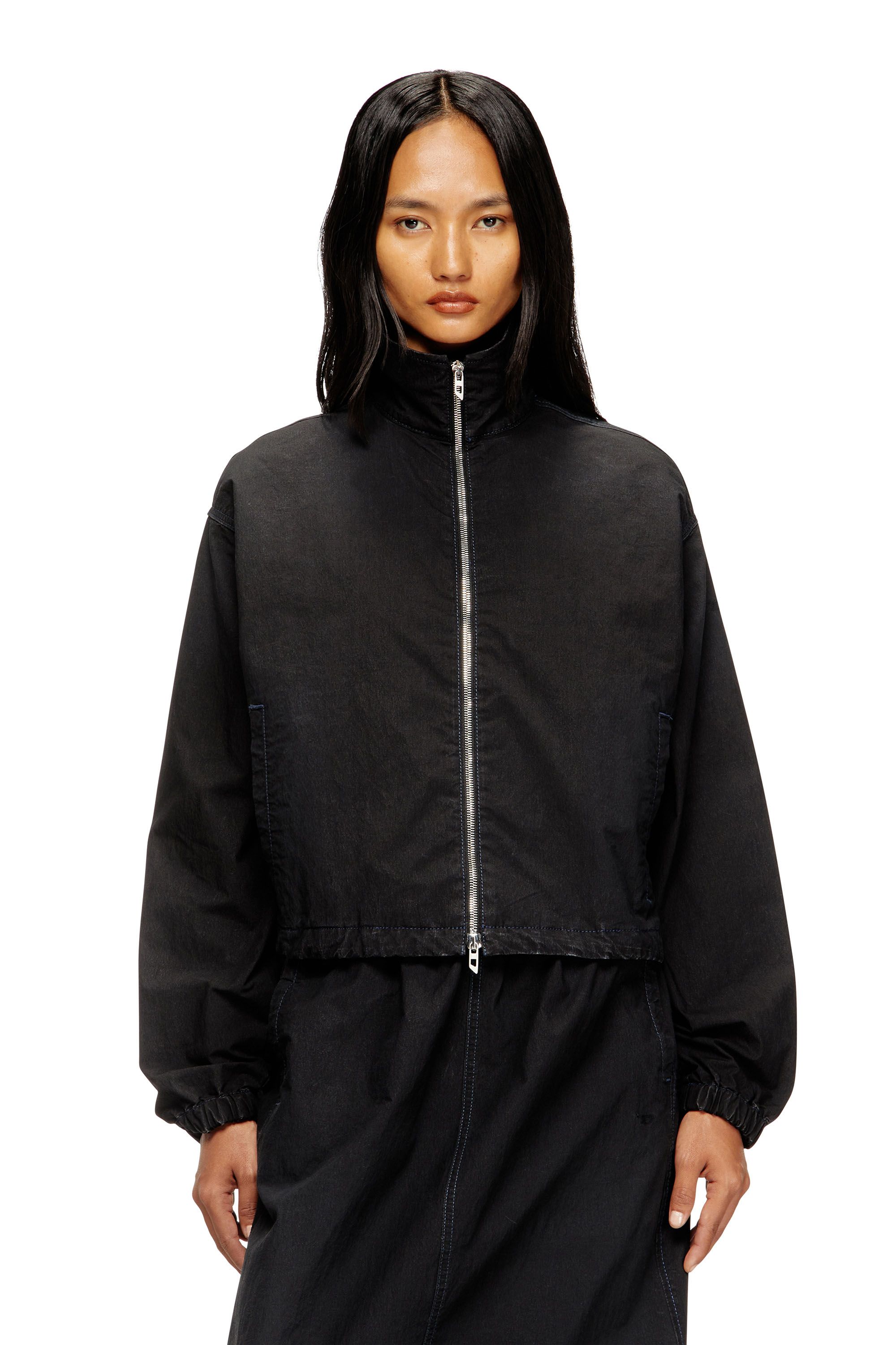 Diesel - DE-SANDERZ JOGG, Female's High-neck technical JoggJeans jacket in ブラック - 3