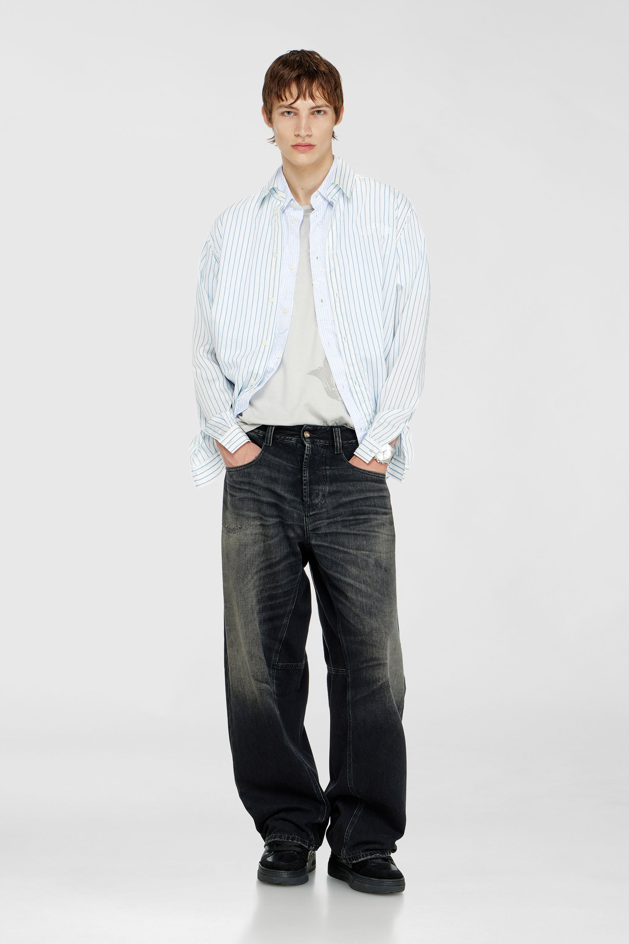 Diesel - Unisex's Relaxed Jeans 1997 D-Enim-M 09P65, ブラック/ダークグレー - 1