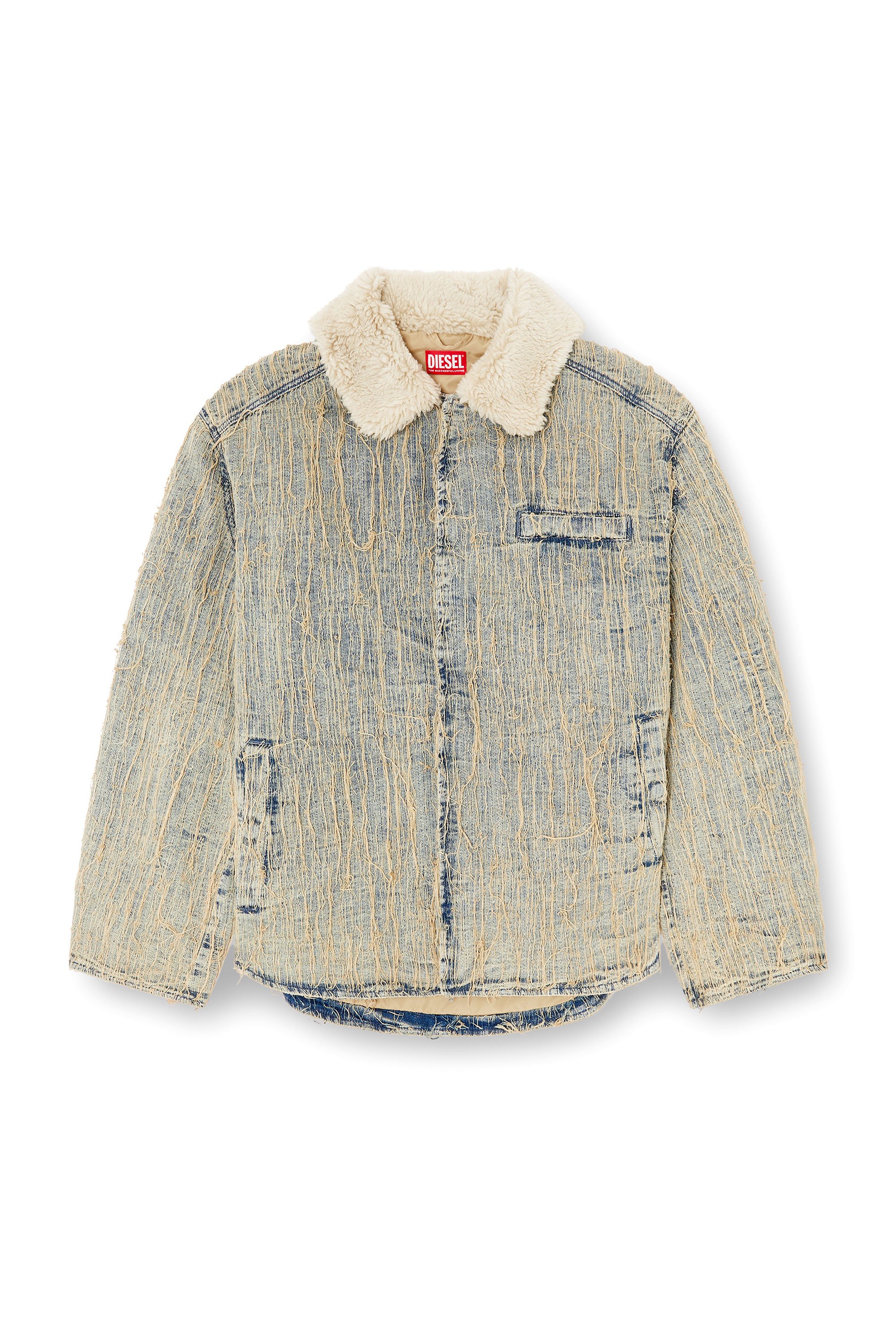 Diesel - D-IVAR-S, Male's Jacket in floating-thread jacquard denim in ライトブルー - 3