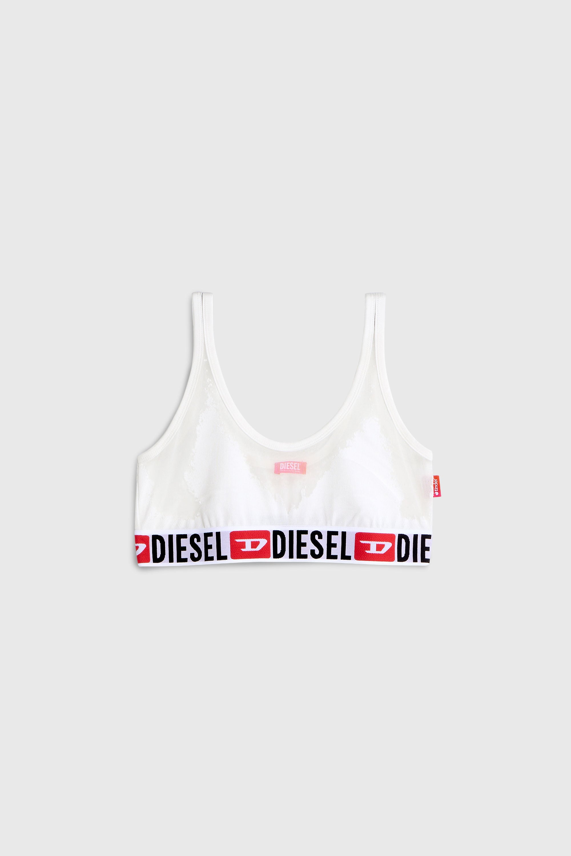 Diesel - PR-ORIBA-D-CORE, Female's Bralette with sheer devor&eacute; effect in ホワイト - 2