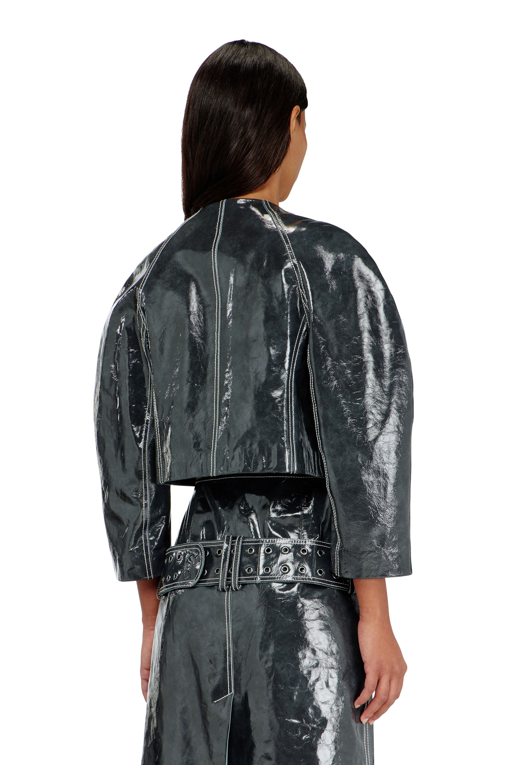Diesel - L-ANDON, Female's レザージャケット in ダークグレー - 4