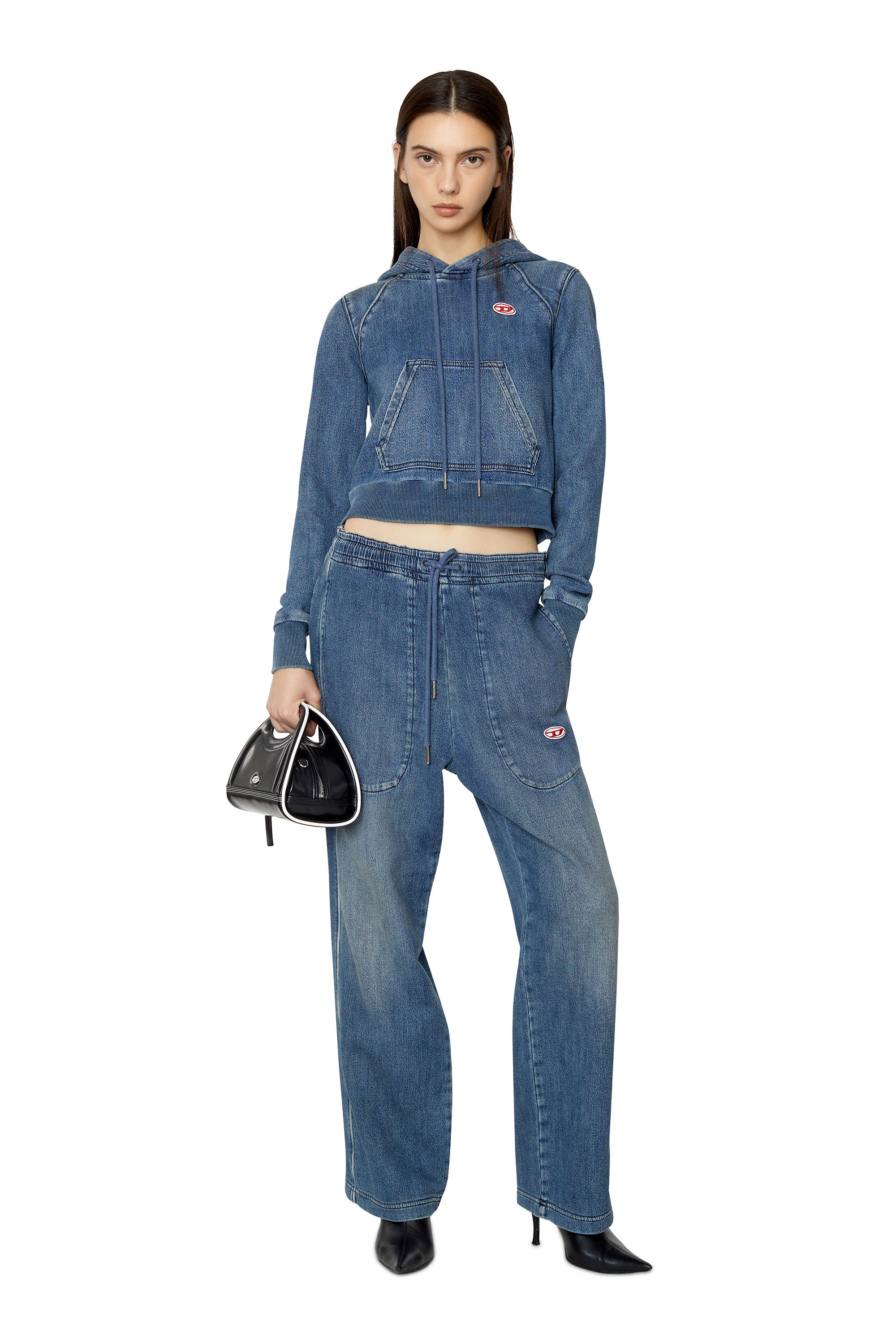 Diesel - D-ANGY TRACK DENIM HOODIE, ダークブルー - Image 5