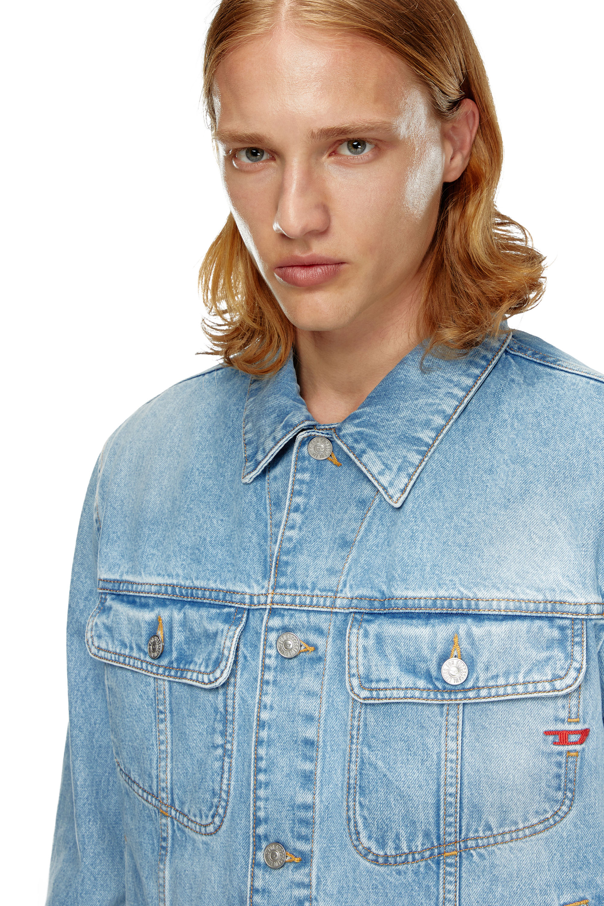 Diesel - D-BARCY, Male's Regular-fit trucker jacket in ライトブルー - 4