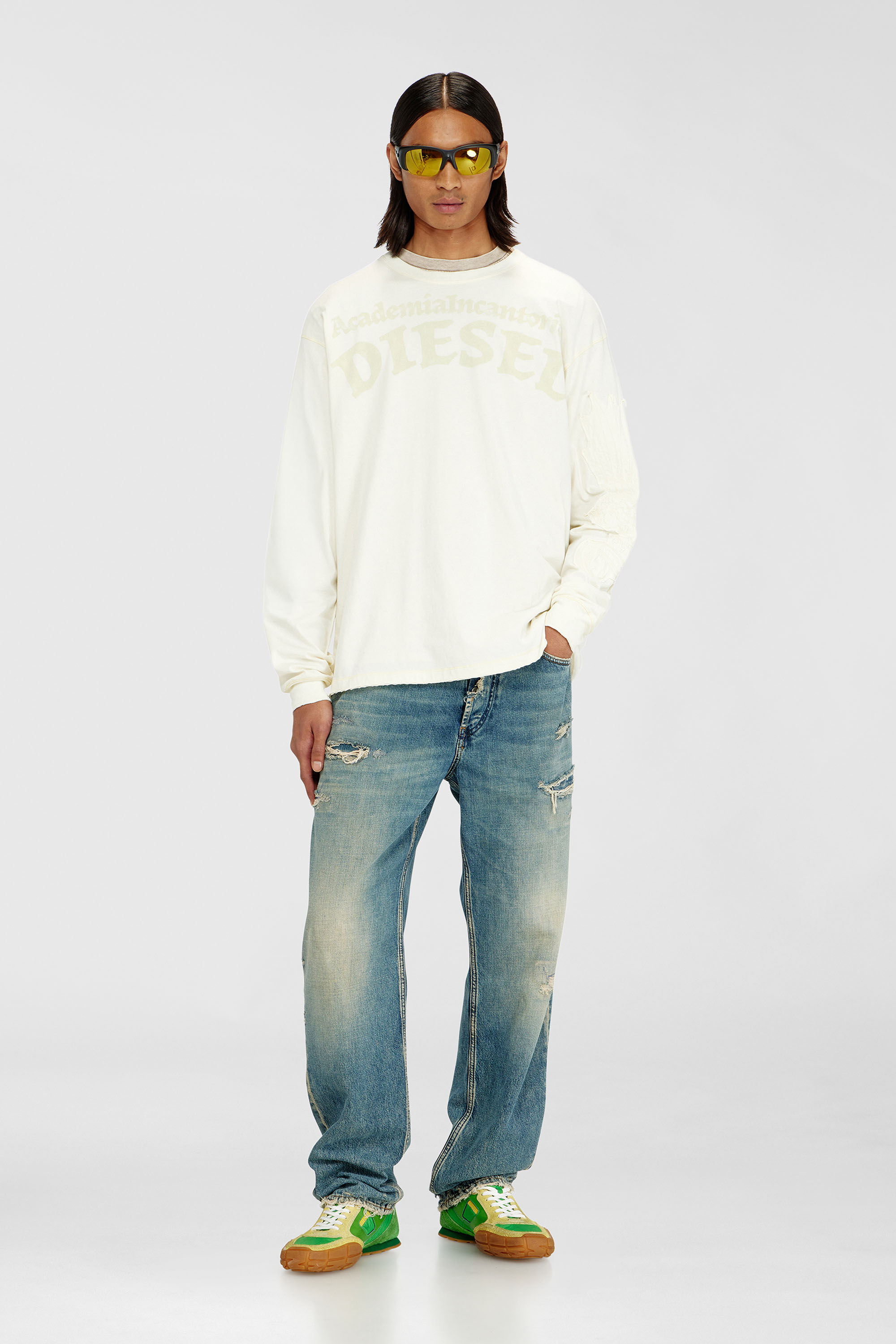 Diesel - T-NORM-LS-AA3, Male's 長袖Tシャツ in ホワイト - 1
