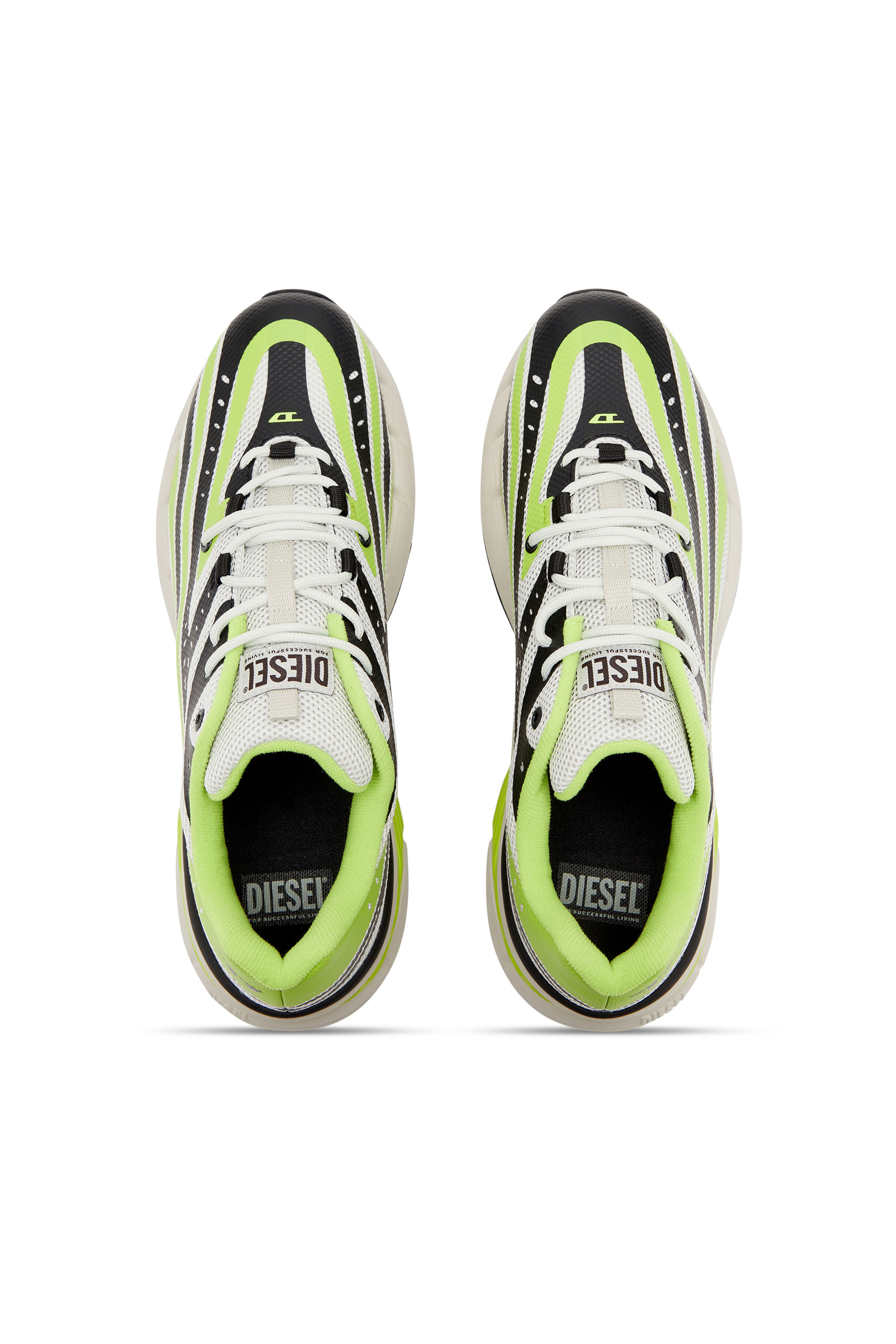 Diesel - D-AIRSPEED LOW, Male's D-Airspeed Low-Striped sneakers in coated mesh in イエロー/ブラック - 5