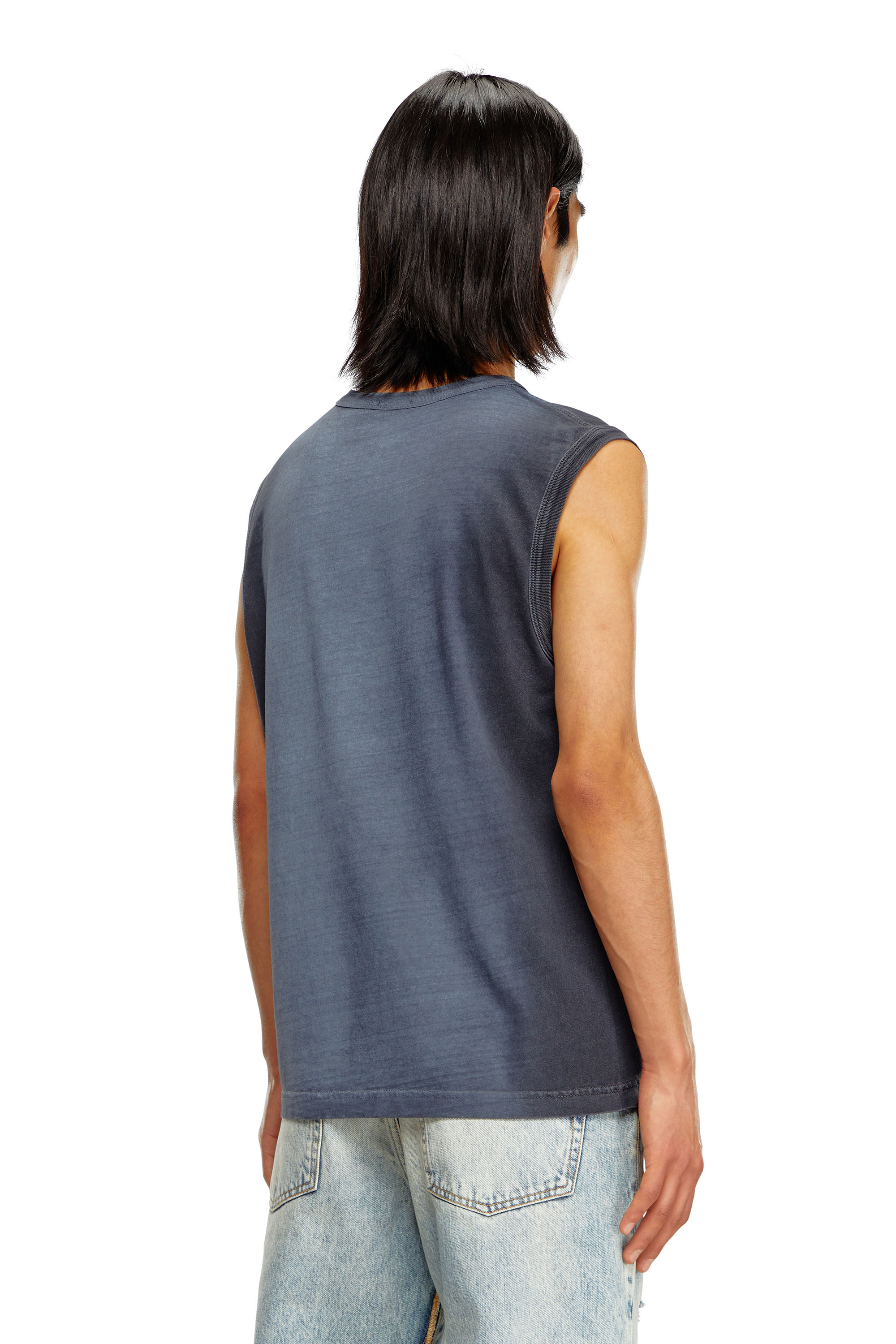 Diesel - T-BISCO-Q1, Male's Faded tank top with graphic print in ダークブルー - 4