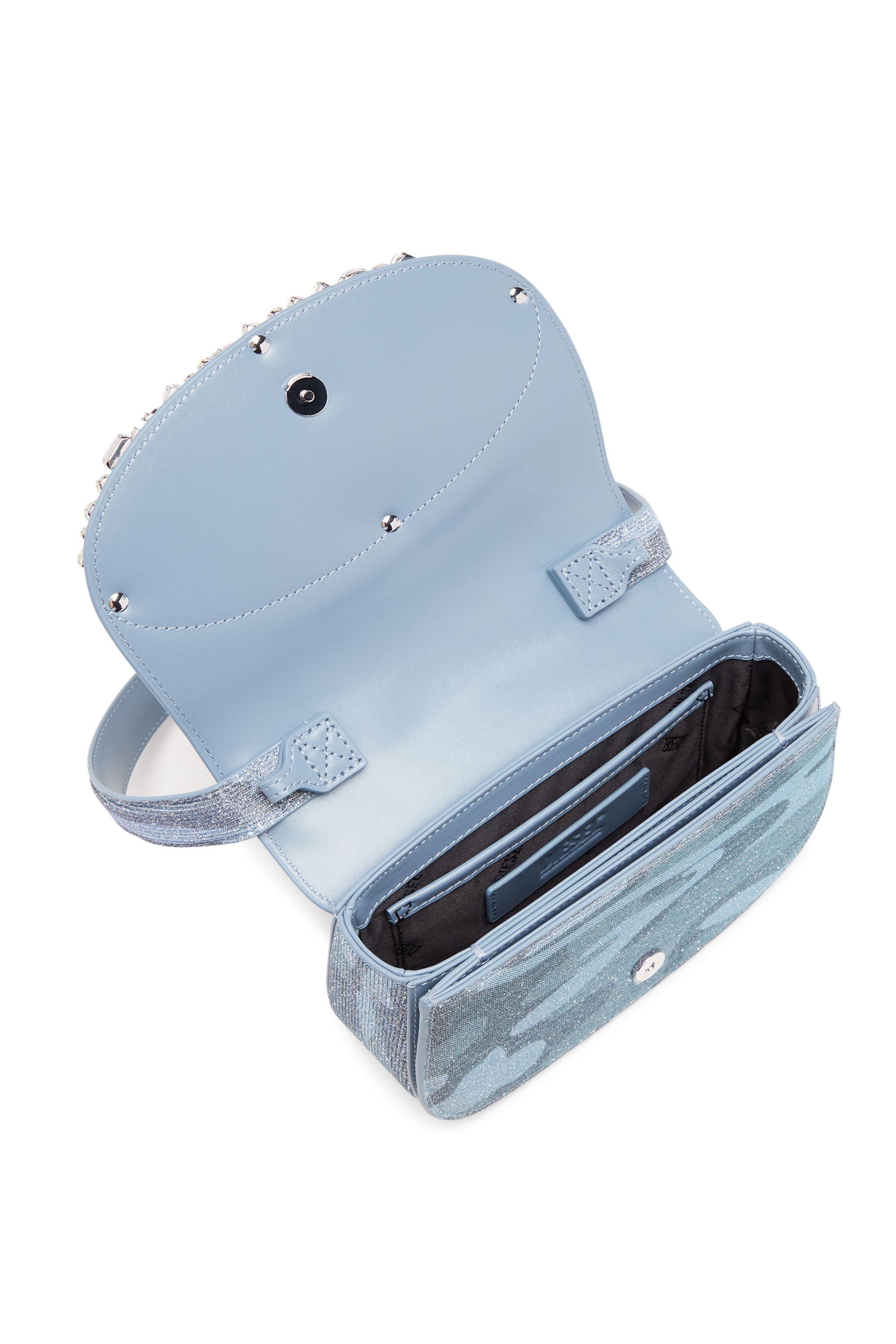 Diesel - 1DR, Female's 1DR-Iconic shoulder bag in camo lurex in ブルー - 5