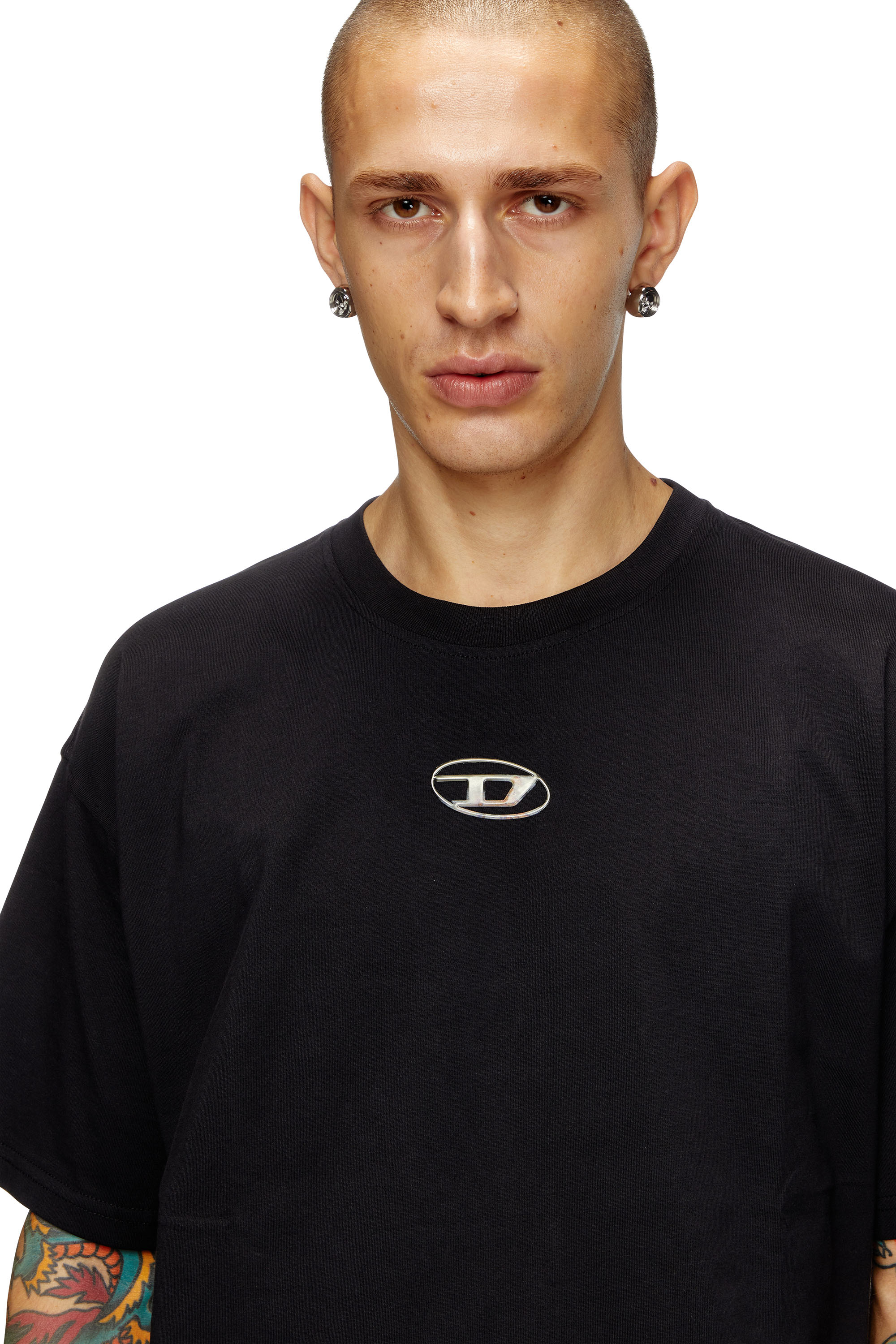 Diesel - T-BOXT-S5, Male's Crew neck T-shirt with Oval D logo in ブラック - 5