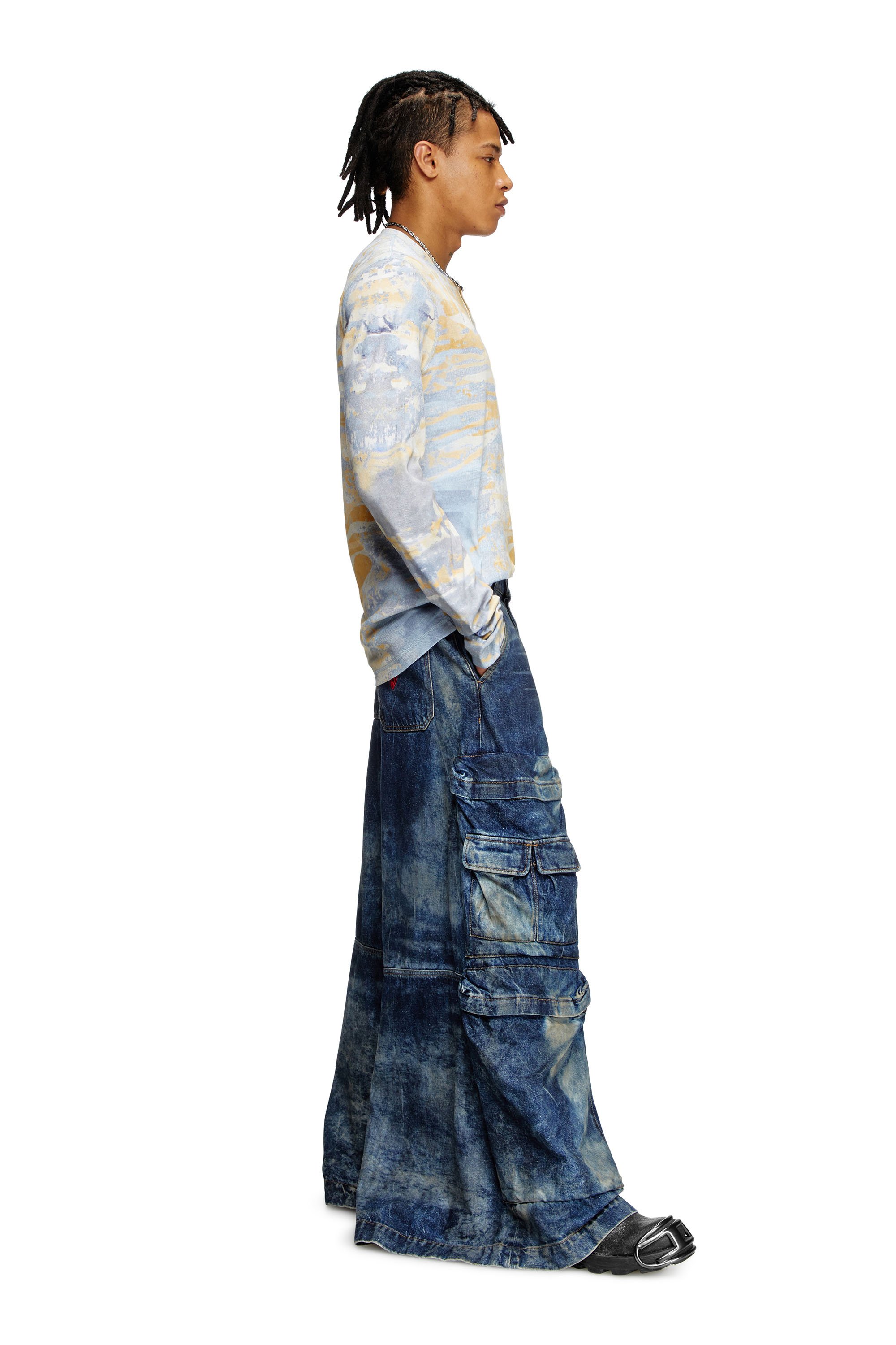 Diesel - Unisex's Relaxed Jeans D-Giappo 0DBCW, ダークブルー - 1