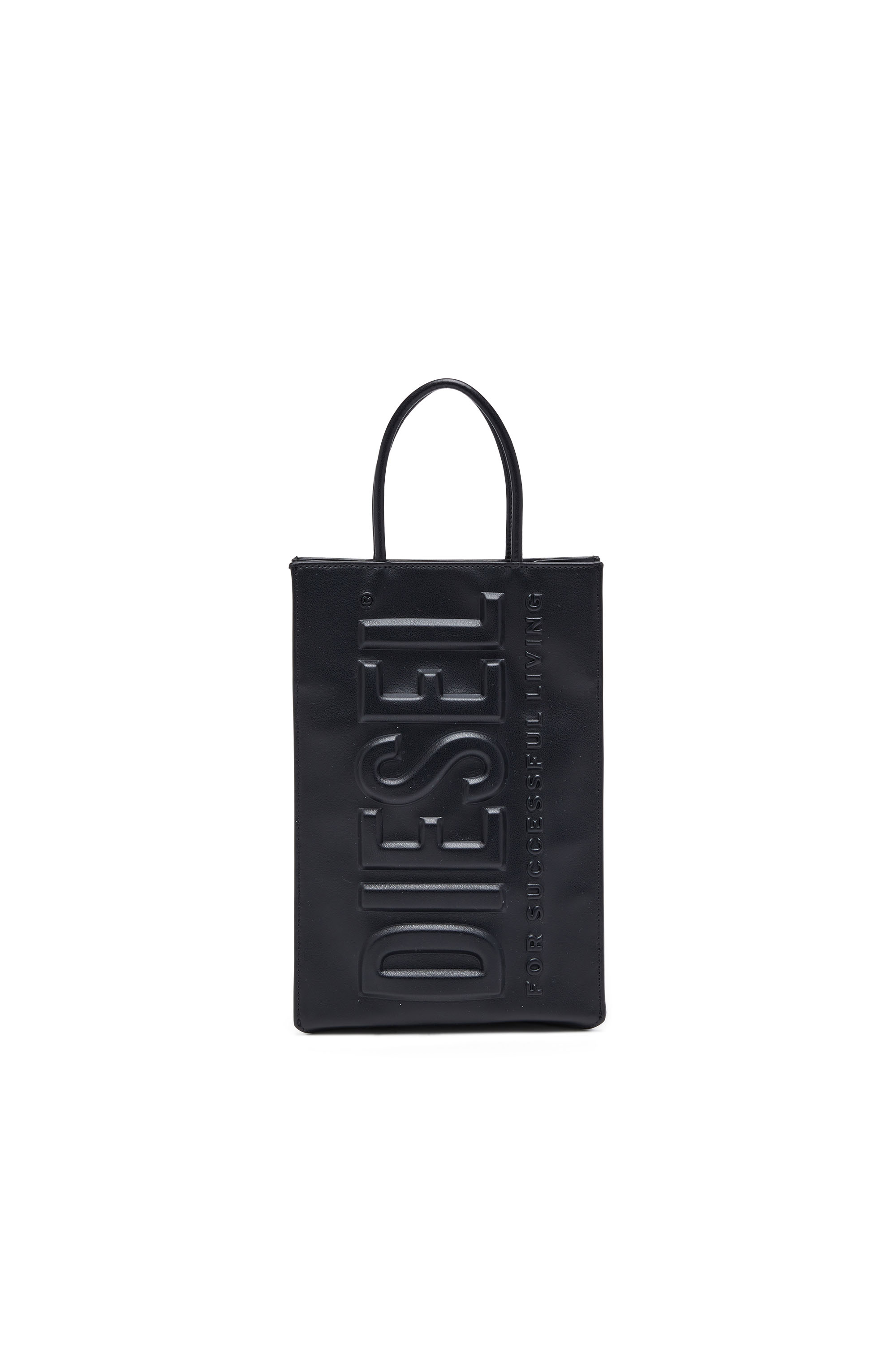 Diesel - DSL 3D SHOPPER M X, Male's Dsl 3D M-PU tote bag with embossed logo in ブラック - 2