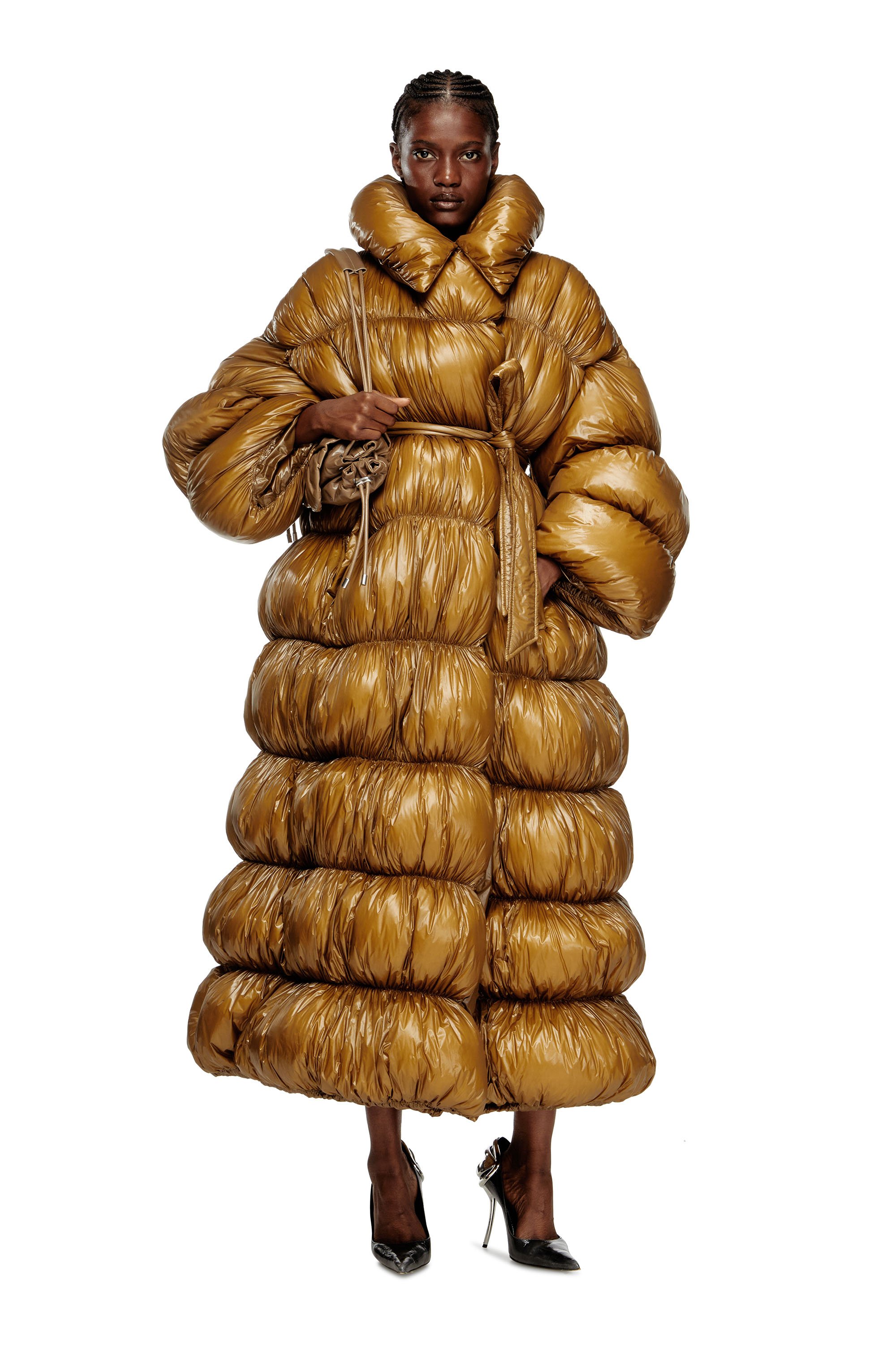 Diesel - W-INONA-LONG, Female's ダウンコート in ブラウン - 3