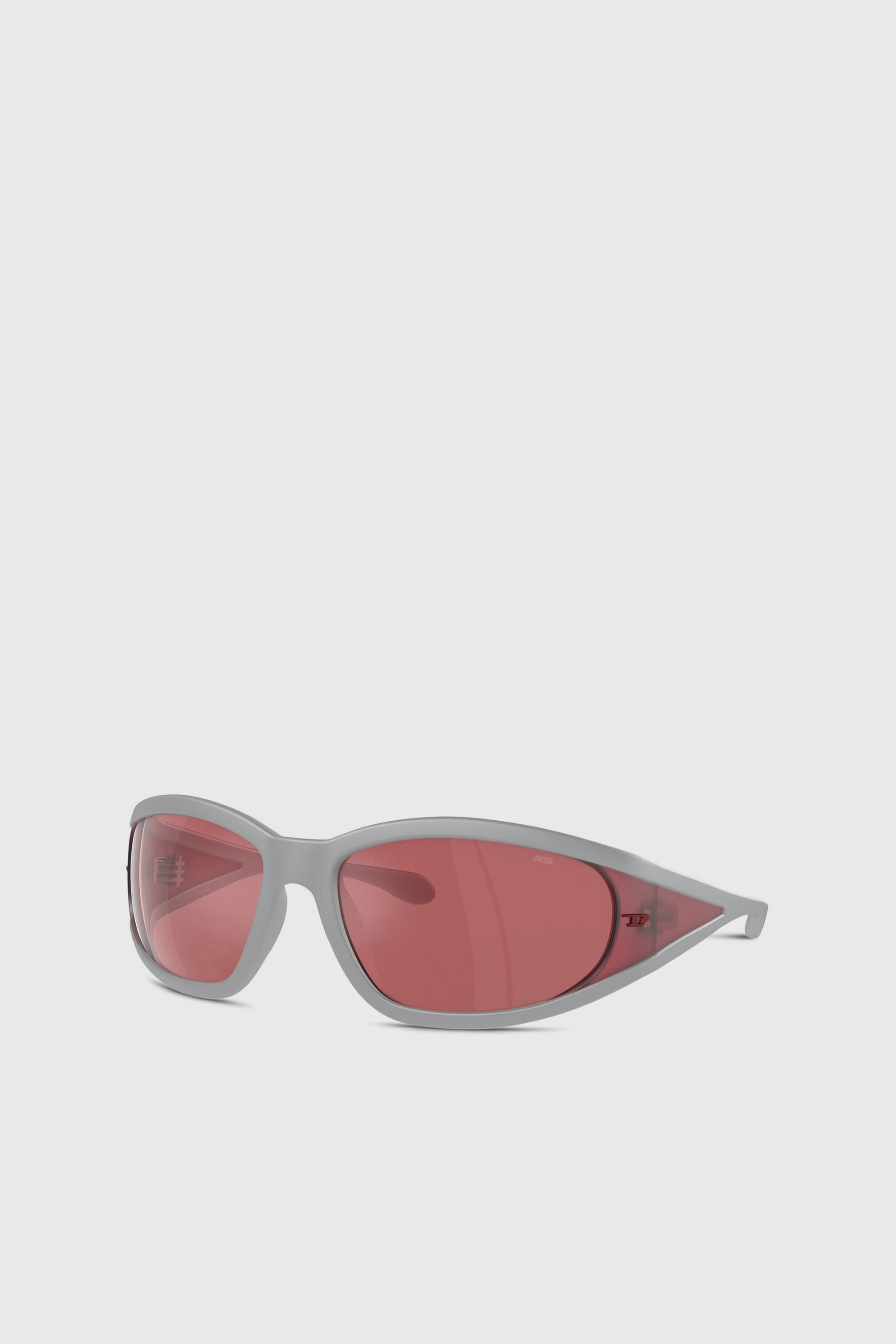 Diesel - 0DL3002, Unisex's Rectangular sunglasses in acetate in グレー/レッド - 1