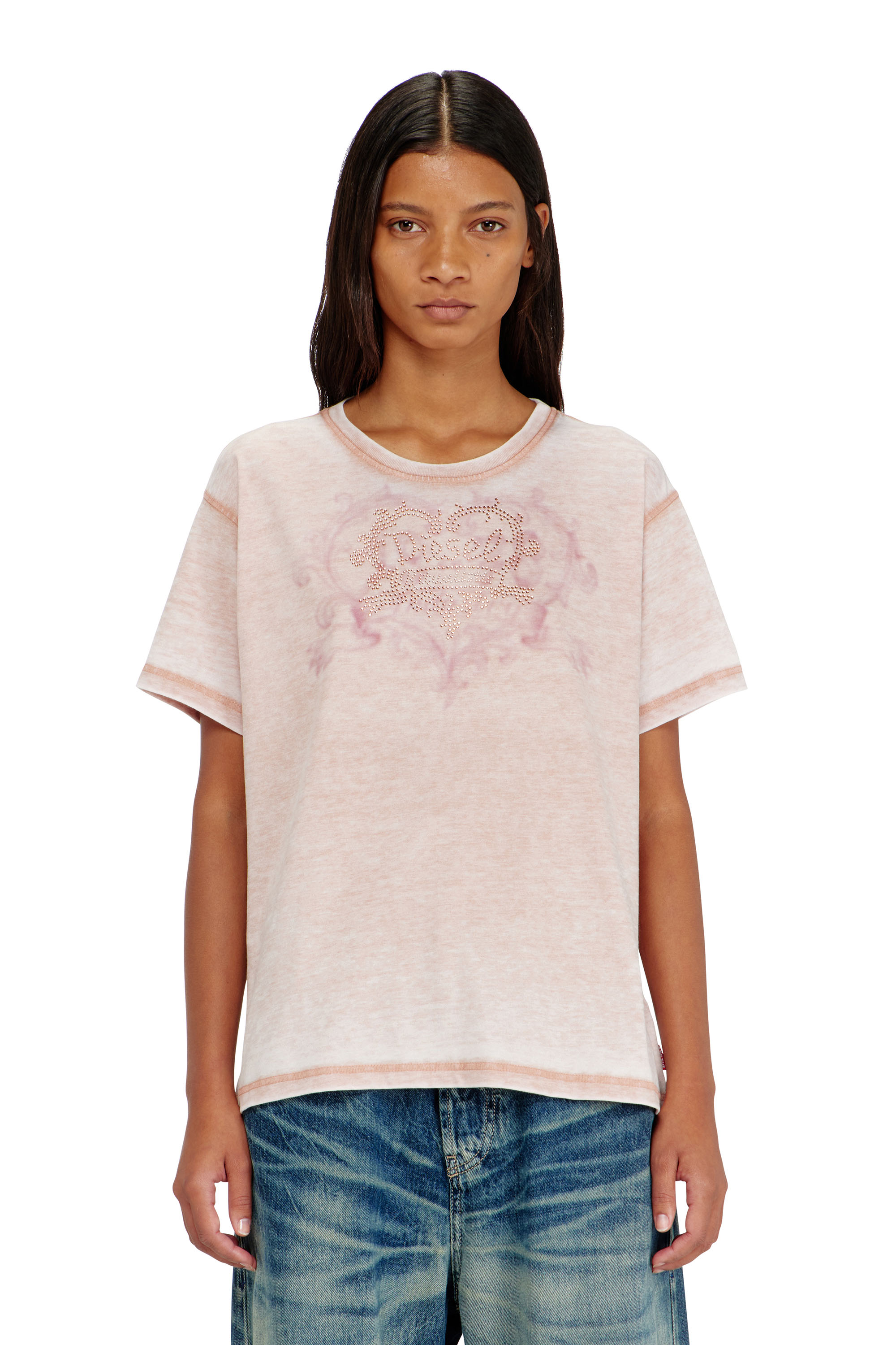 Diesel - T-NORMY-AA5, Female's Tシャツ in フェースパウダー - 3